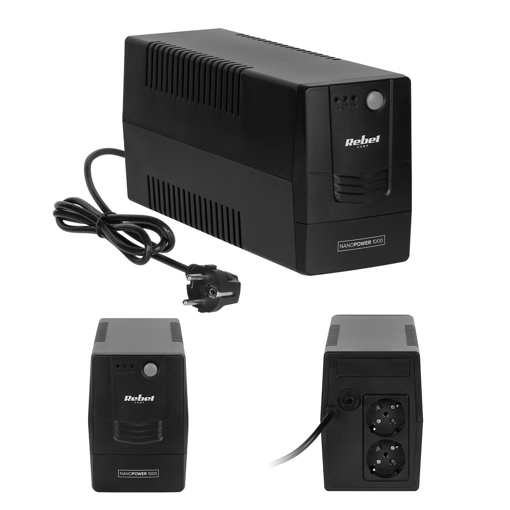 UPS REBEL 1000 offline-tietokoneen hätävirtalähde 1000VA 600W 230V 50Hz