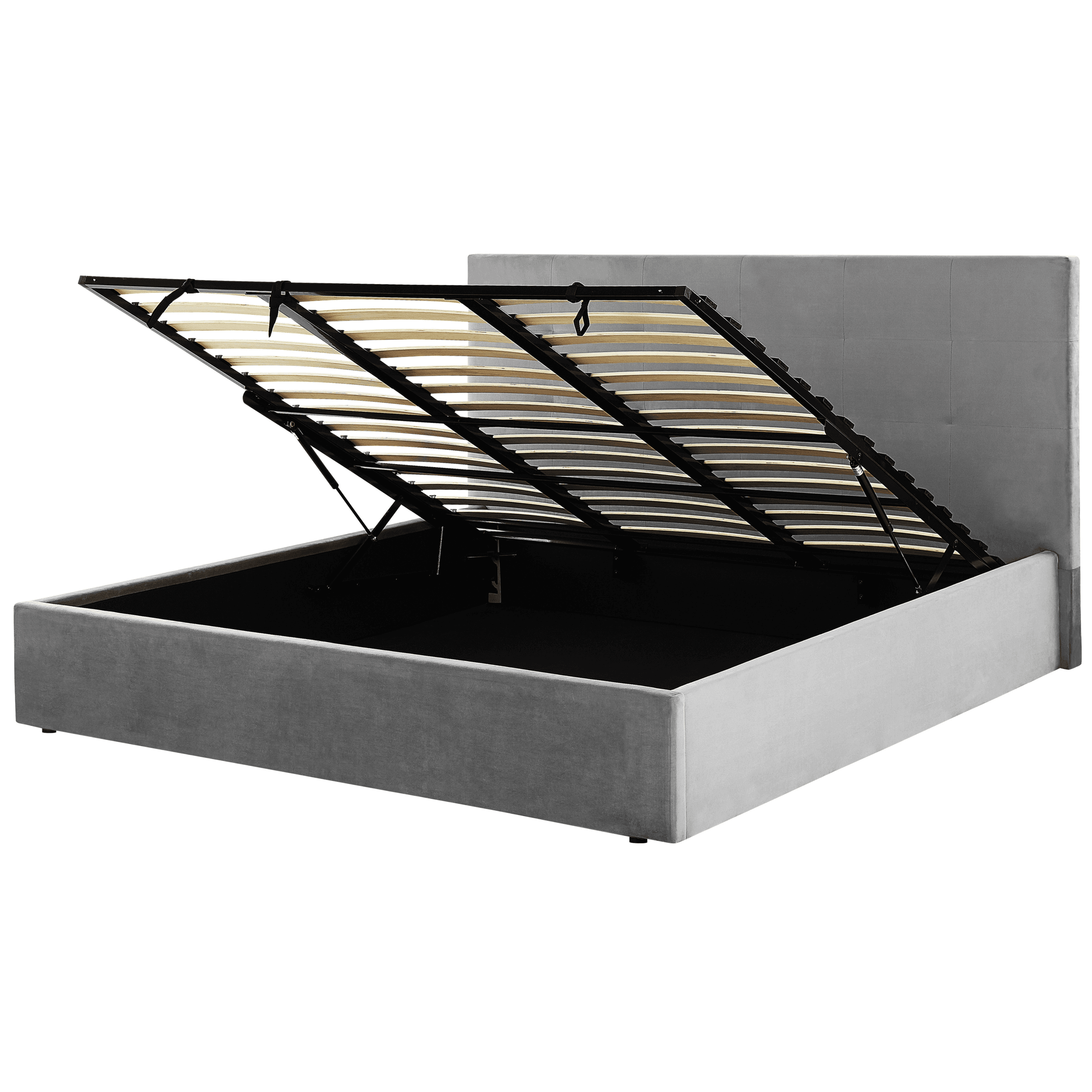 Sänky säilytystilalla sametti LORIENT 180 x 200 cm Vaaleanharmaa