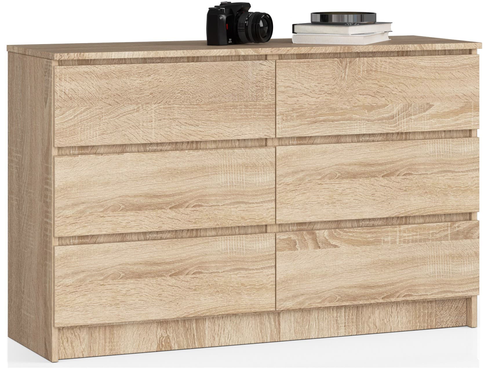 Akord Lipasto 6 laatikkoa Sonoma-tammi 120x40x77