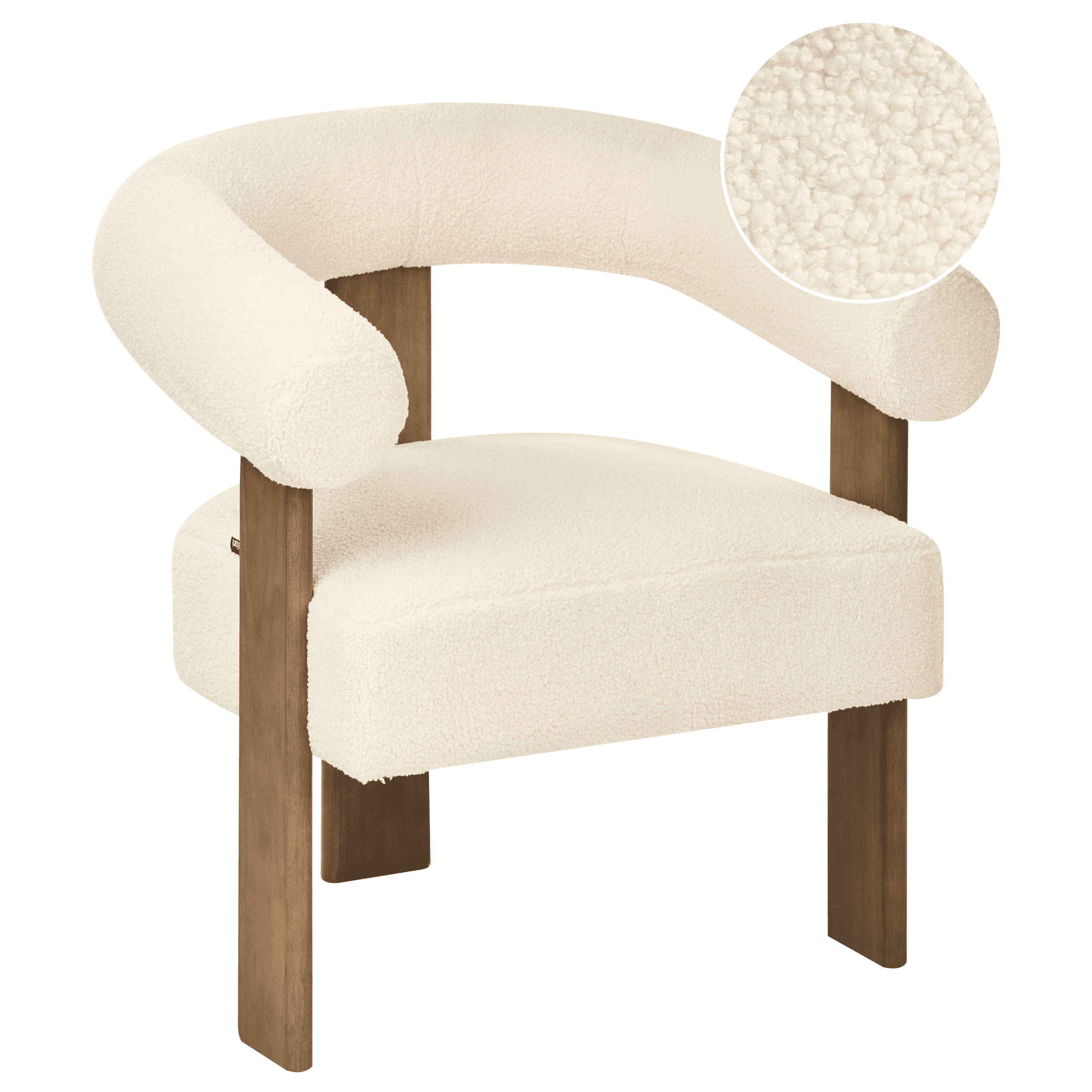 Nojatuoli ILBRO buklee Luonnonvalkoinen/tummanruskea