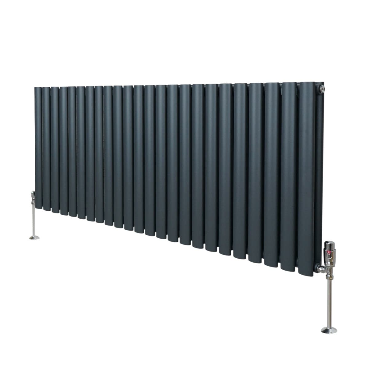 Soikea pylväspatteri ja venttiilit - 600 mm x 1440 mm – Antrasiitinharmaa