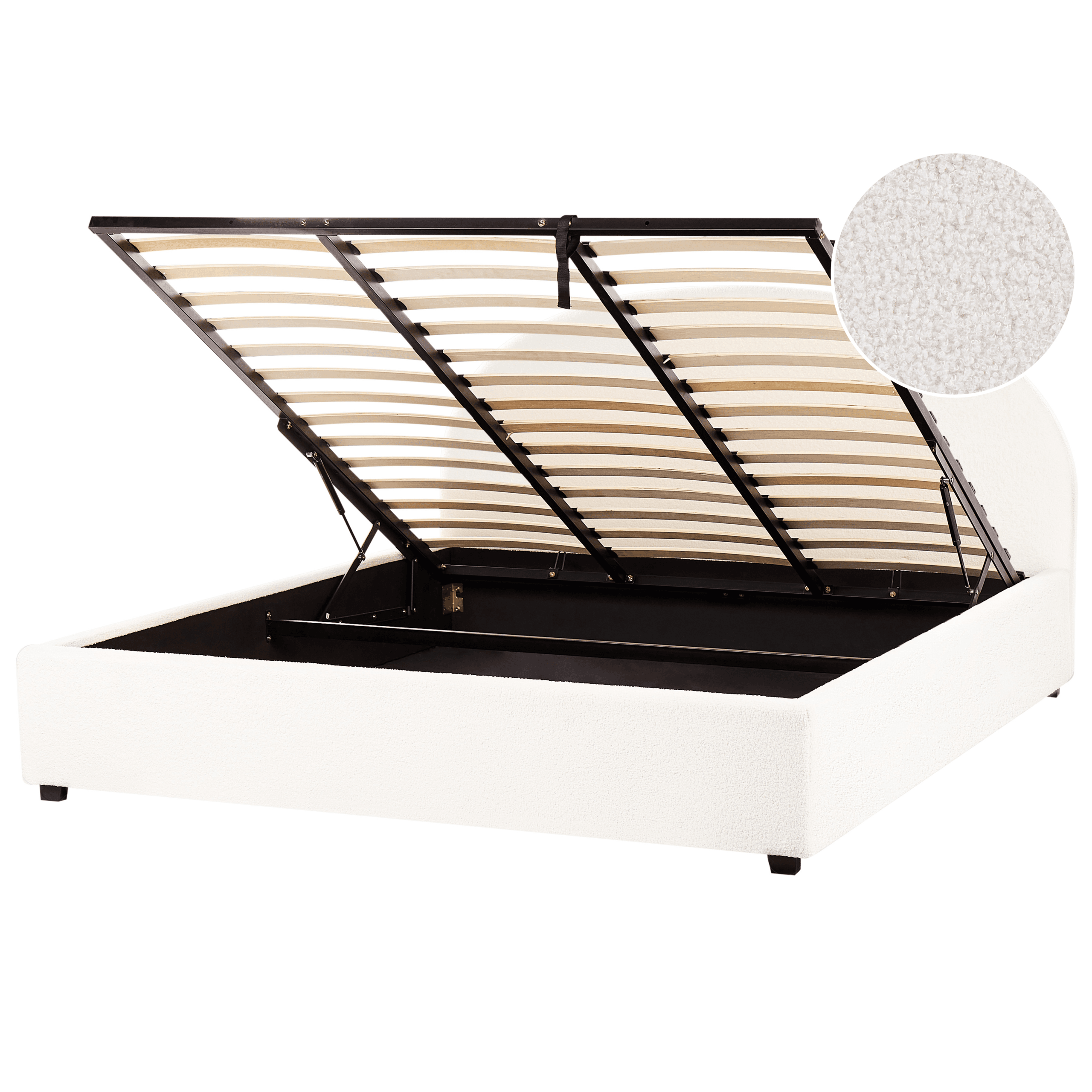 Sänky säilytystilalla buklee VAUCLUSE 180 x 200 cm Luonnonvalkoinen