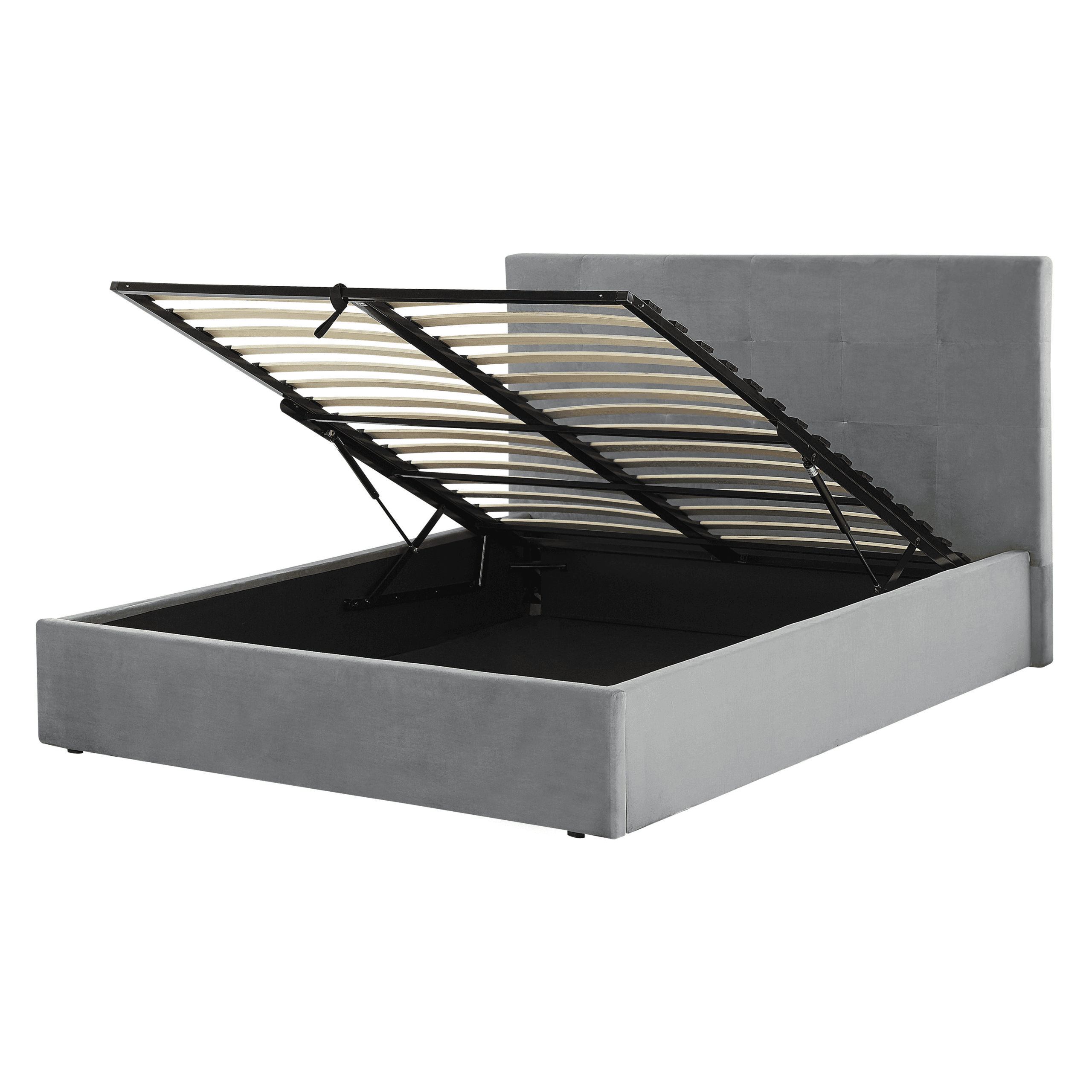 Sänky säilytystilalla sametti LORIENT 140 x 200 cm Vaaleanharmaa