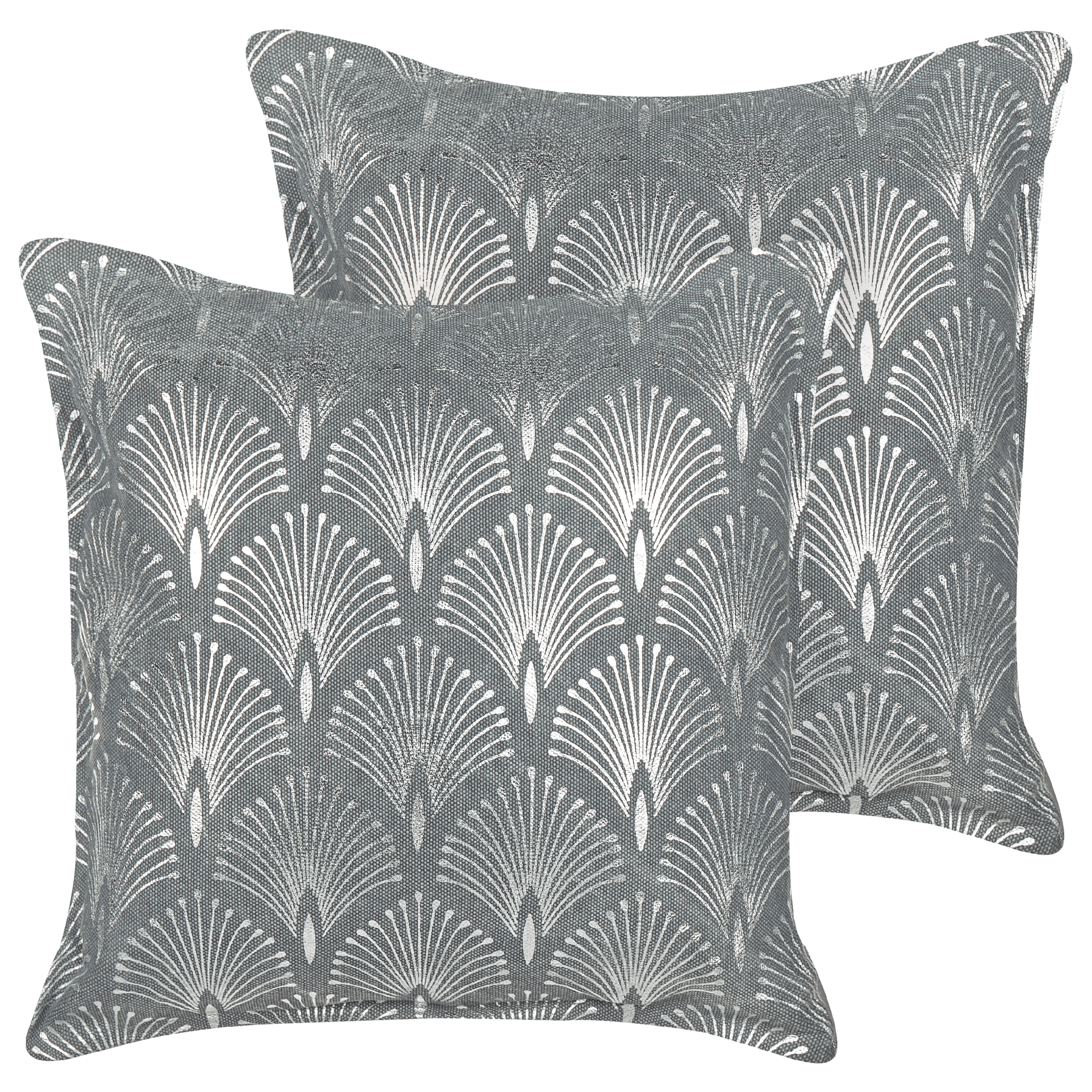 Koristetyynysetti 2 kpl HOYA puuvilla 45 x 45 cm Harmaa Geometrinen kuvio