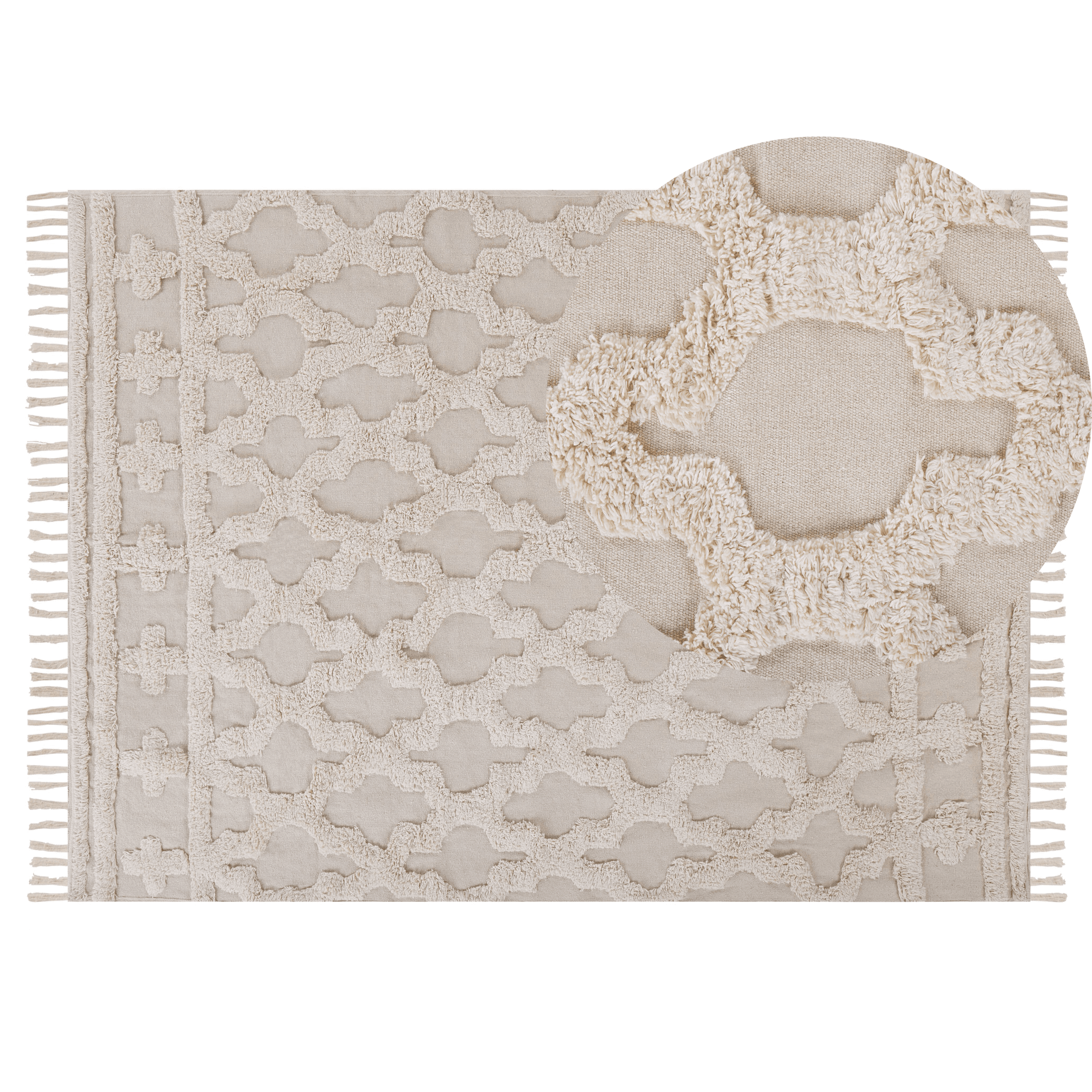 Matto SULUOVA Beige 140 x 200 cm puuvilla