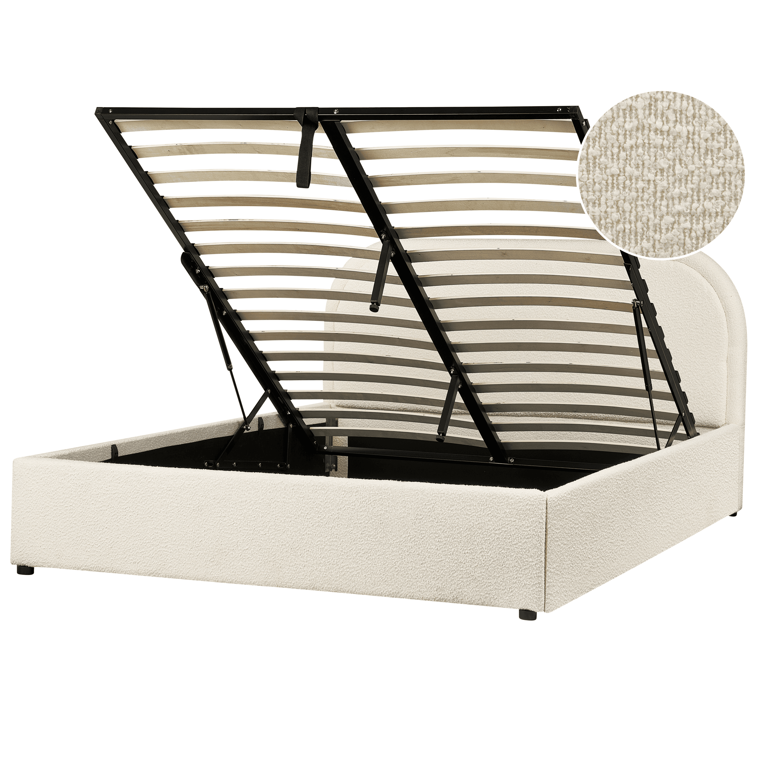 Sänky säilytystilalla buklee QUILLIEN 140 x 200 cm Vaaleanbeige