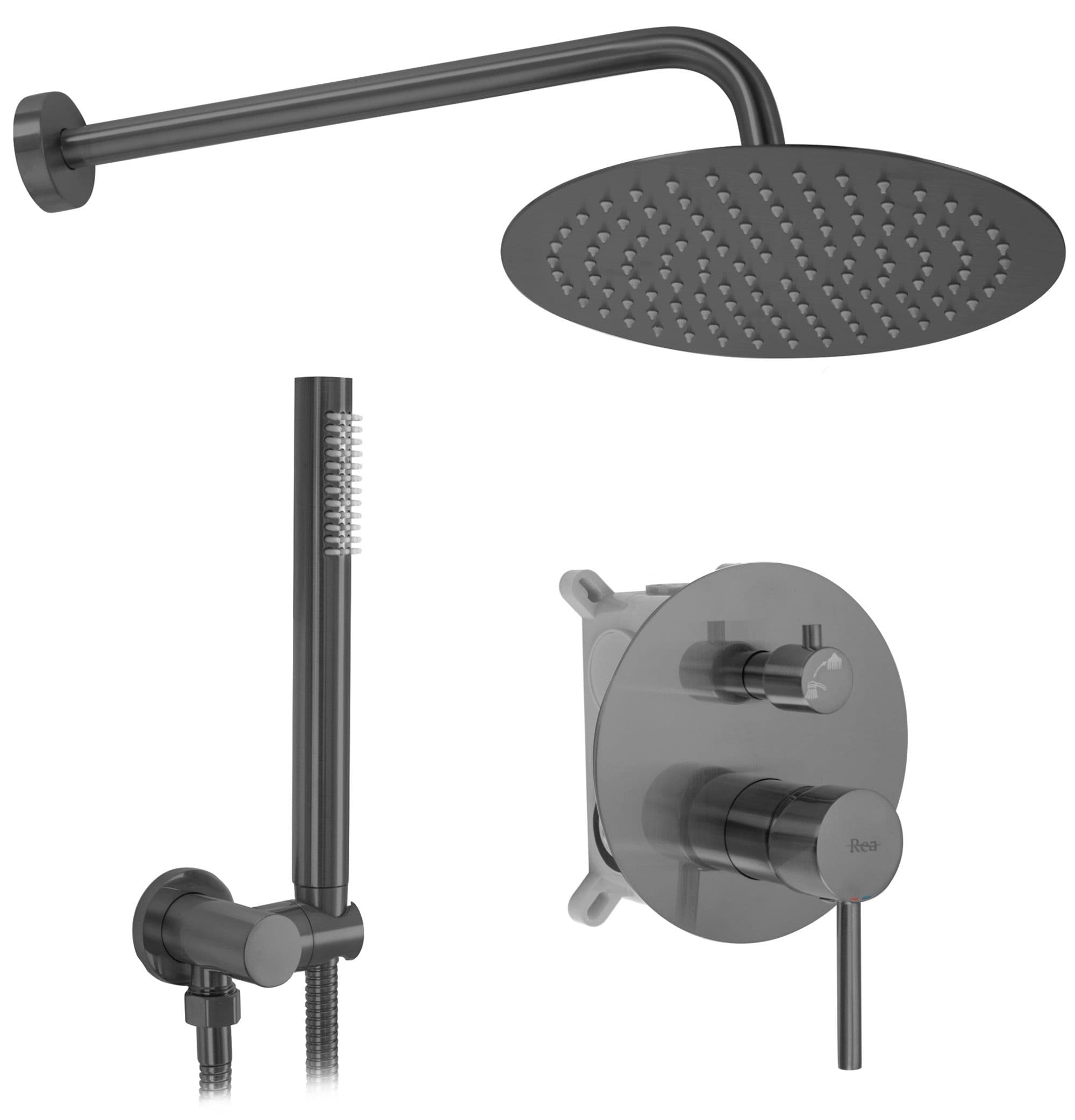 REA upotettava suihkusetti LUNGO titaani, 36X16X8CM