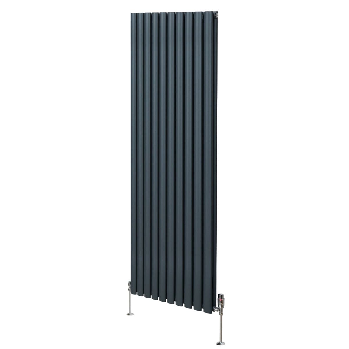 Soikea pylväspatteri ja venttiilit - 1800 mm x 600 mm – Antrasiitinharmaa