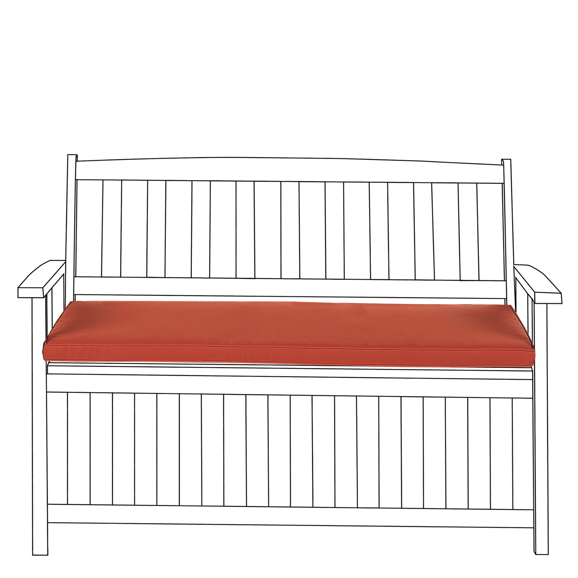 Puutarhapenkin pehmuste SOVANA 45 x 110 cm Tummanpunainen