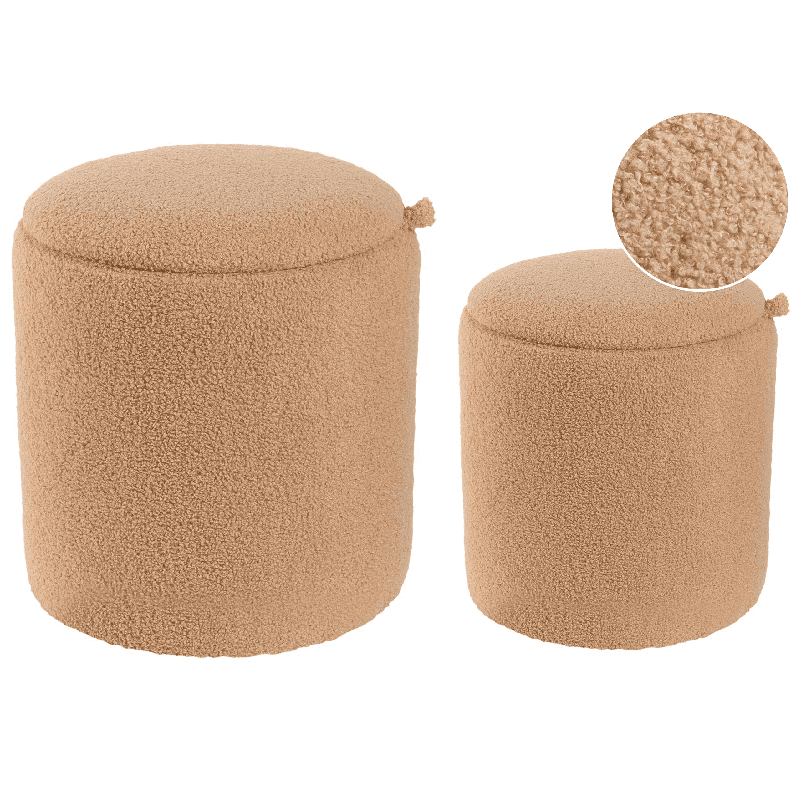 Säilytysrahisetti 2 kpl BEREA buklee Vaaleanruskea 30/40 cm 30/40 cm 37/46 cm