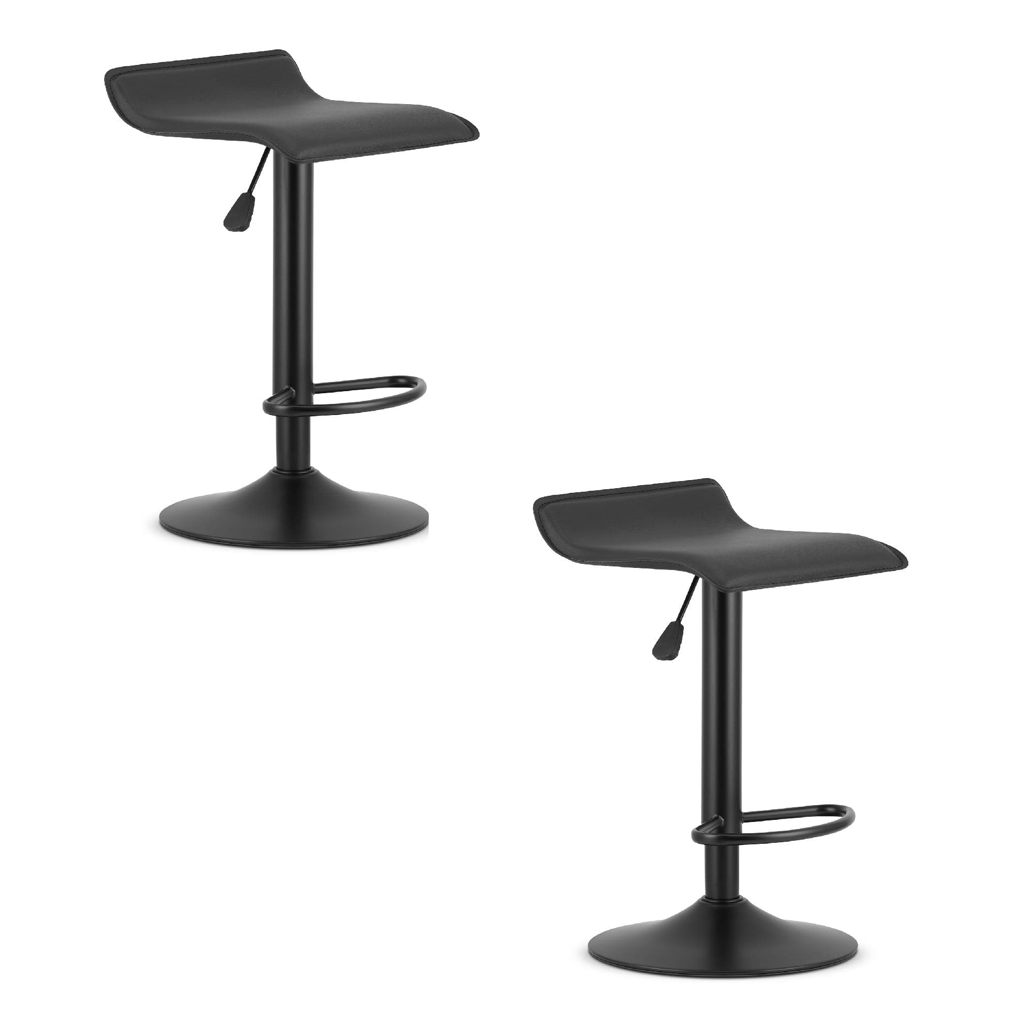 FORT pyörivä baarijakkara, musta keinonahka ja jalusta (2 kpl)