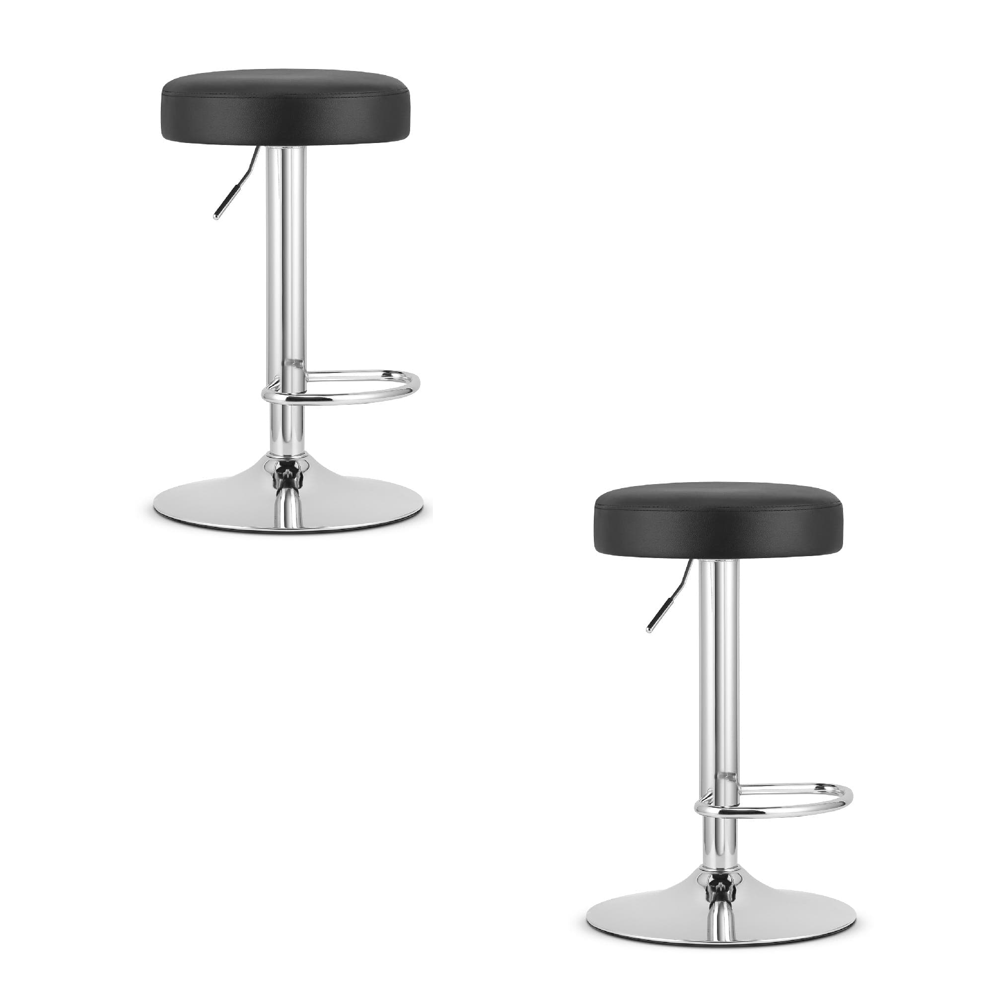 ROJST-baarijakkara, musta keinonahka, kromattu jalusta (2 kpl)