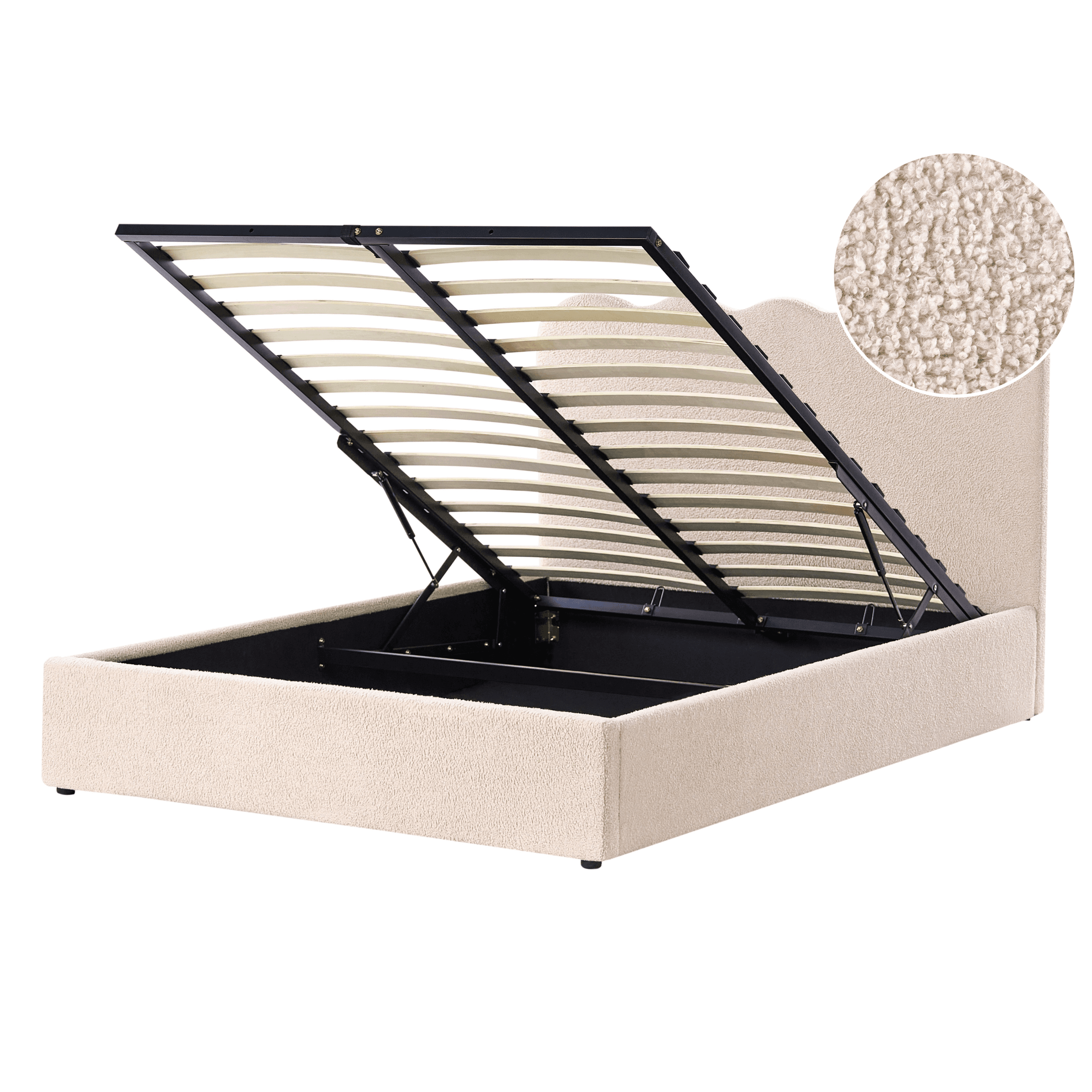 Sänky säilytystilalla buklee NANTERRE 140 x 200 cm Beige