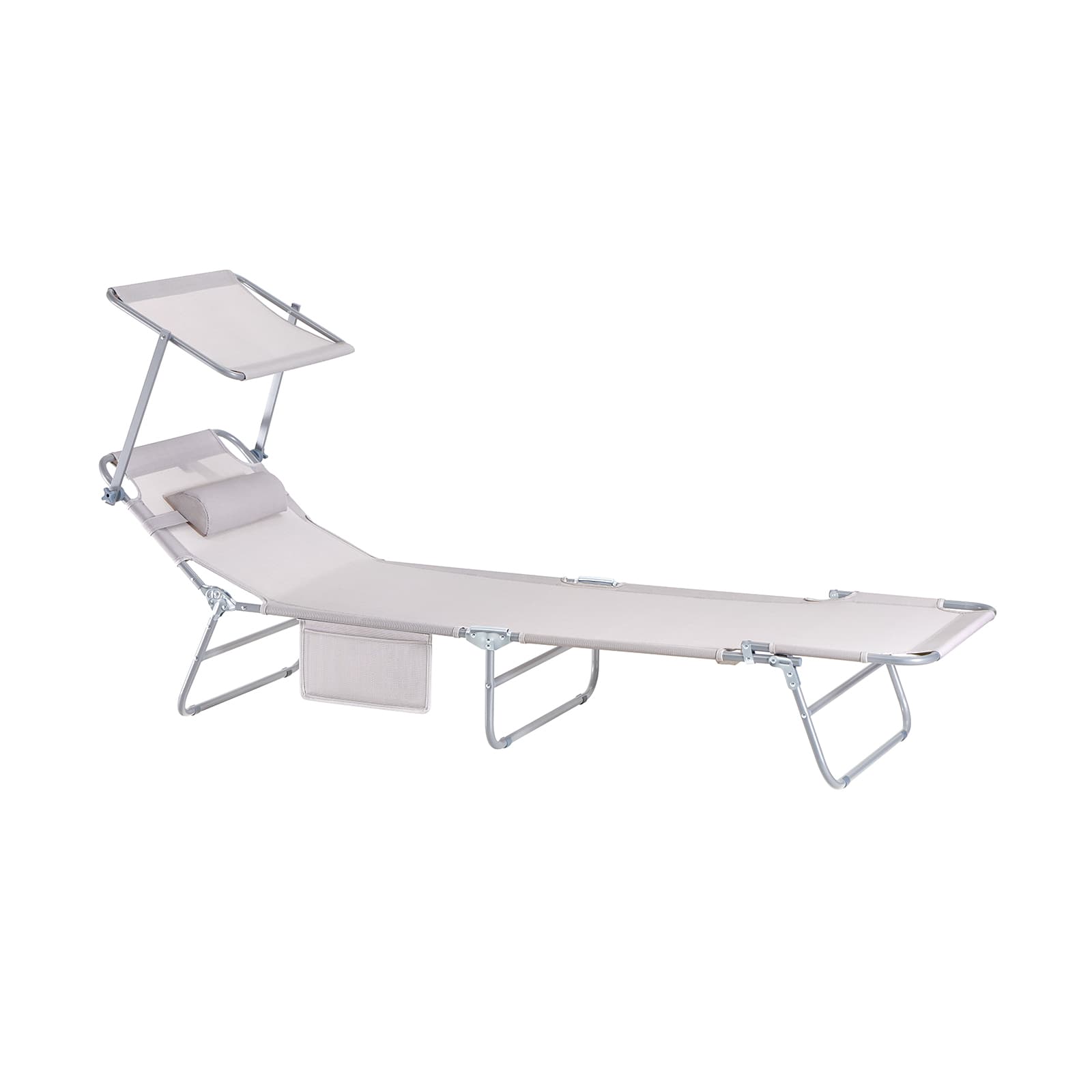 Sobuy taitettava aurinkotuoli katoksella enimmäiskuormitus 150kg ogs48-mix2