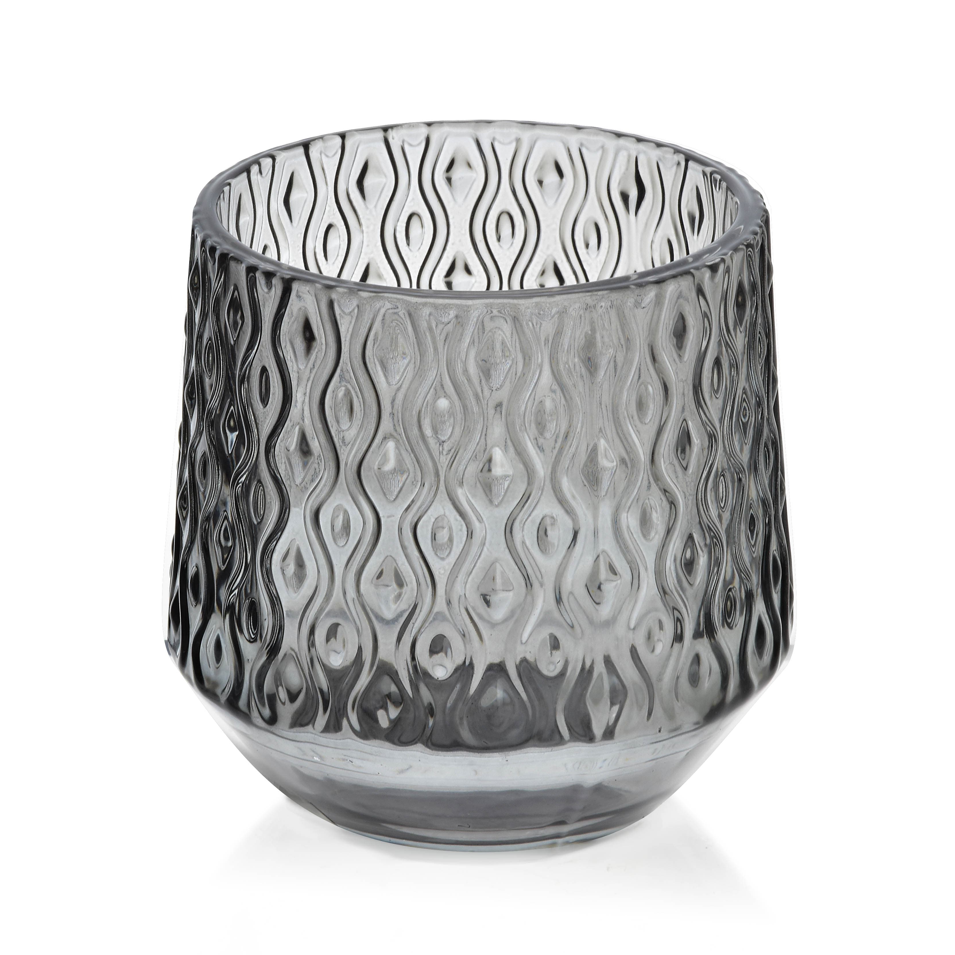Kynttilänjalka lasi Mondex Rita 7x8cm harmaa 1kpl