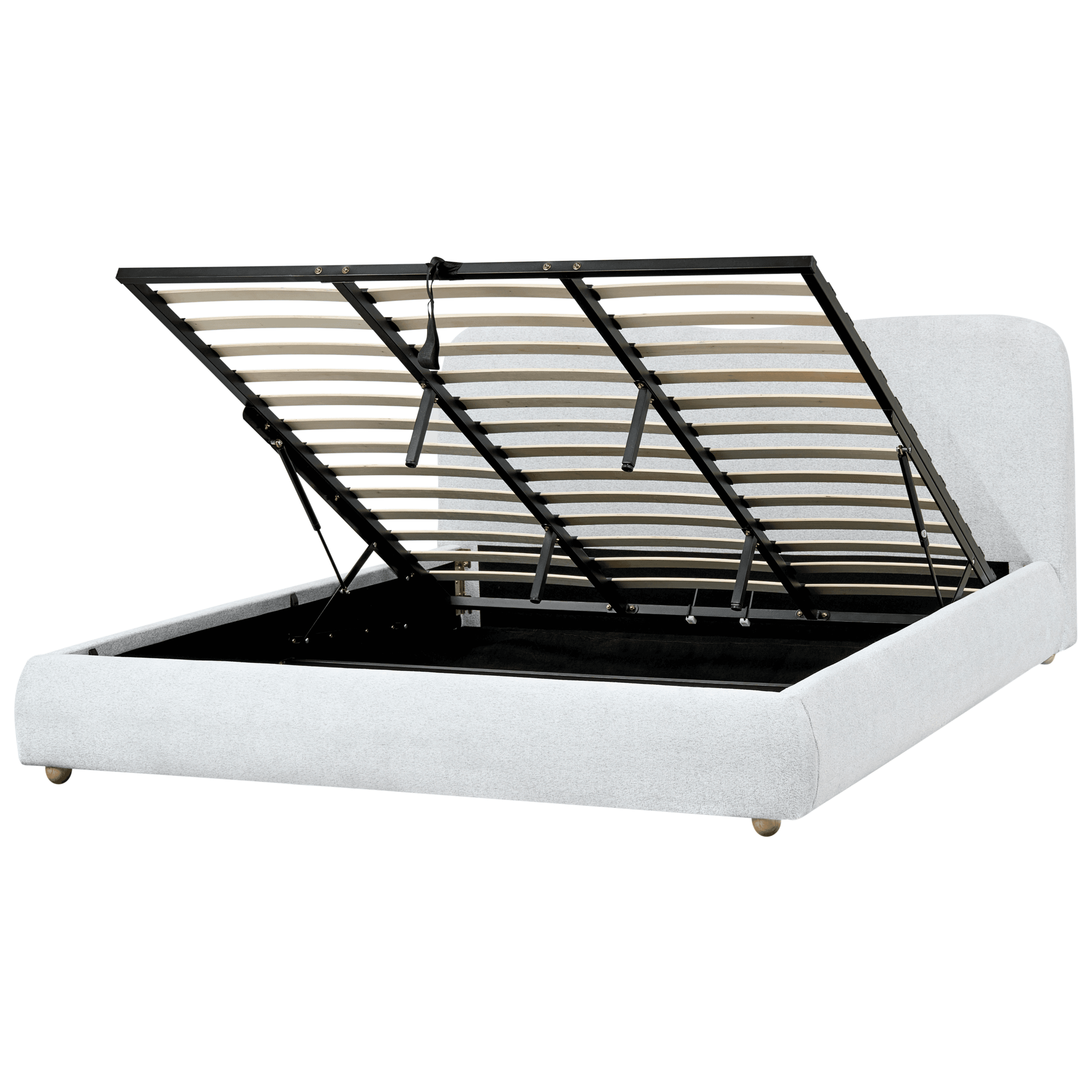 Sänky säilytystilalla kangas BLAGNAC 180 x 200 cm Vaaleanharmaa