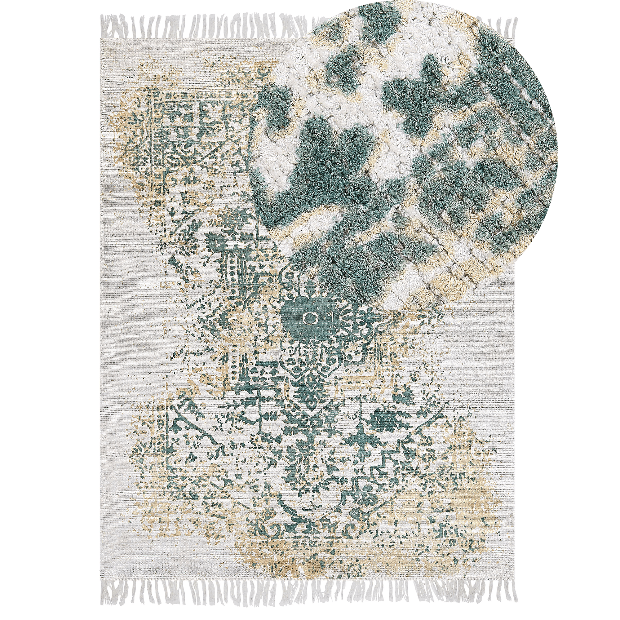 Matto BOYALI Vaaleanbeige 160 x 230 cm viskoosi