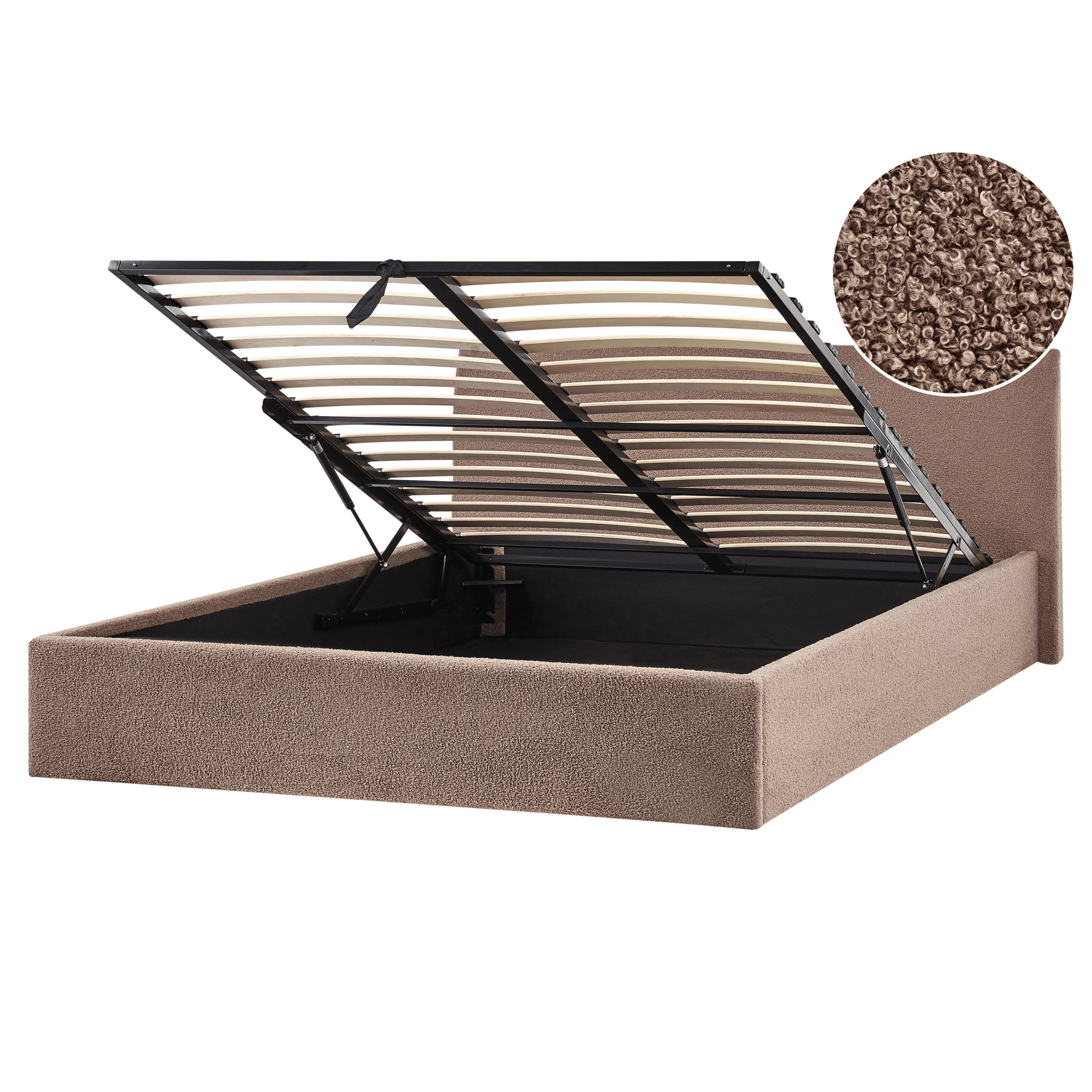 Sänky säilytystilalla buklee ORBEY 180 x 200 cm Ruskea