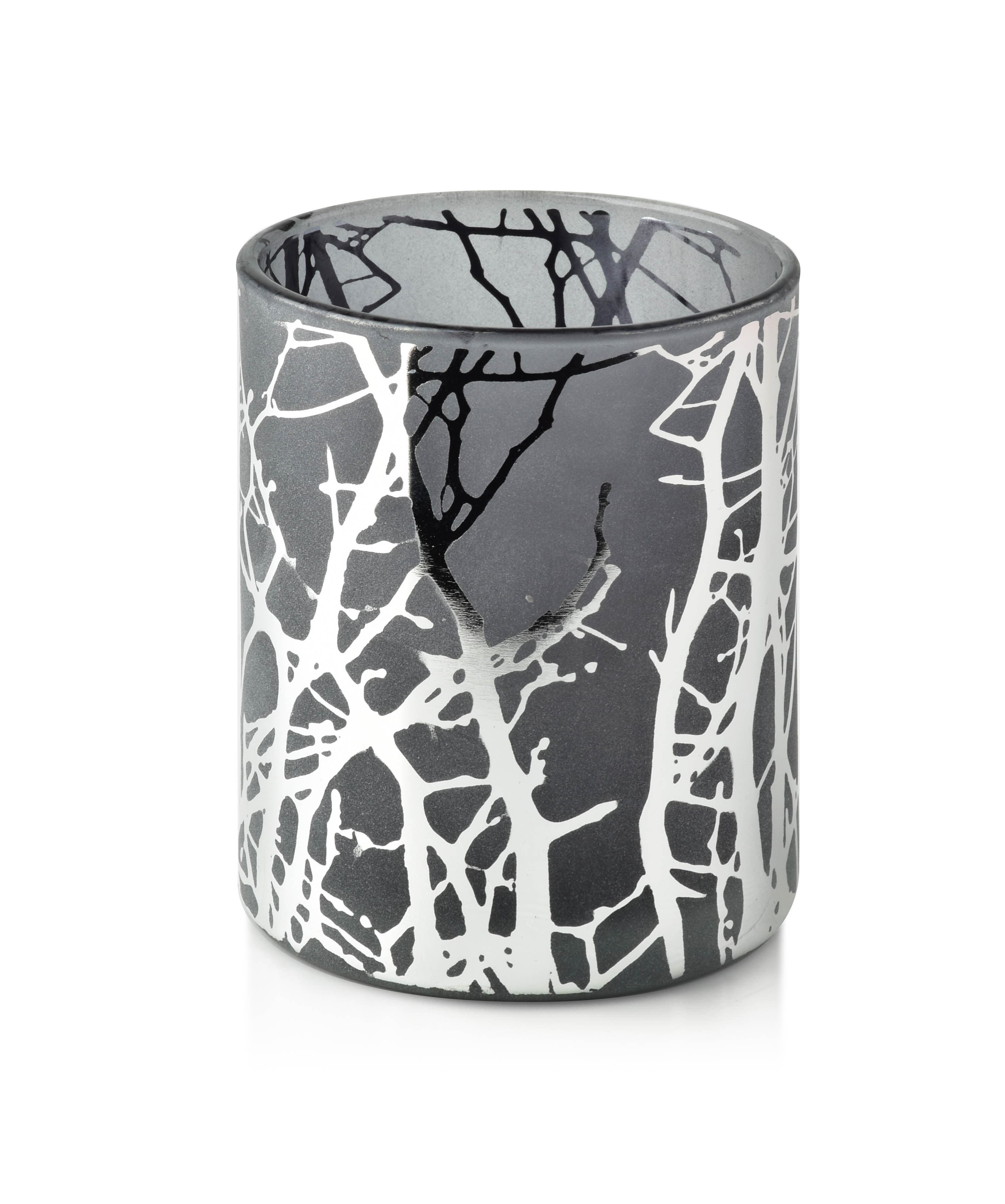 Kynttilänpidin lasi Mondex Odette Silver 8.8x10cm silver 1kpl