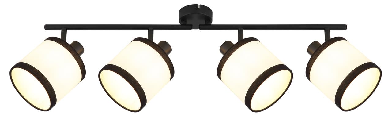 NETTLIFE 4-lamppuinen musta kattovalaisin vintage kangas e14 led 350° kääntyvä makuuhuone olohuone keittiö toimisto eteinen ilman polttimoa