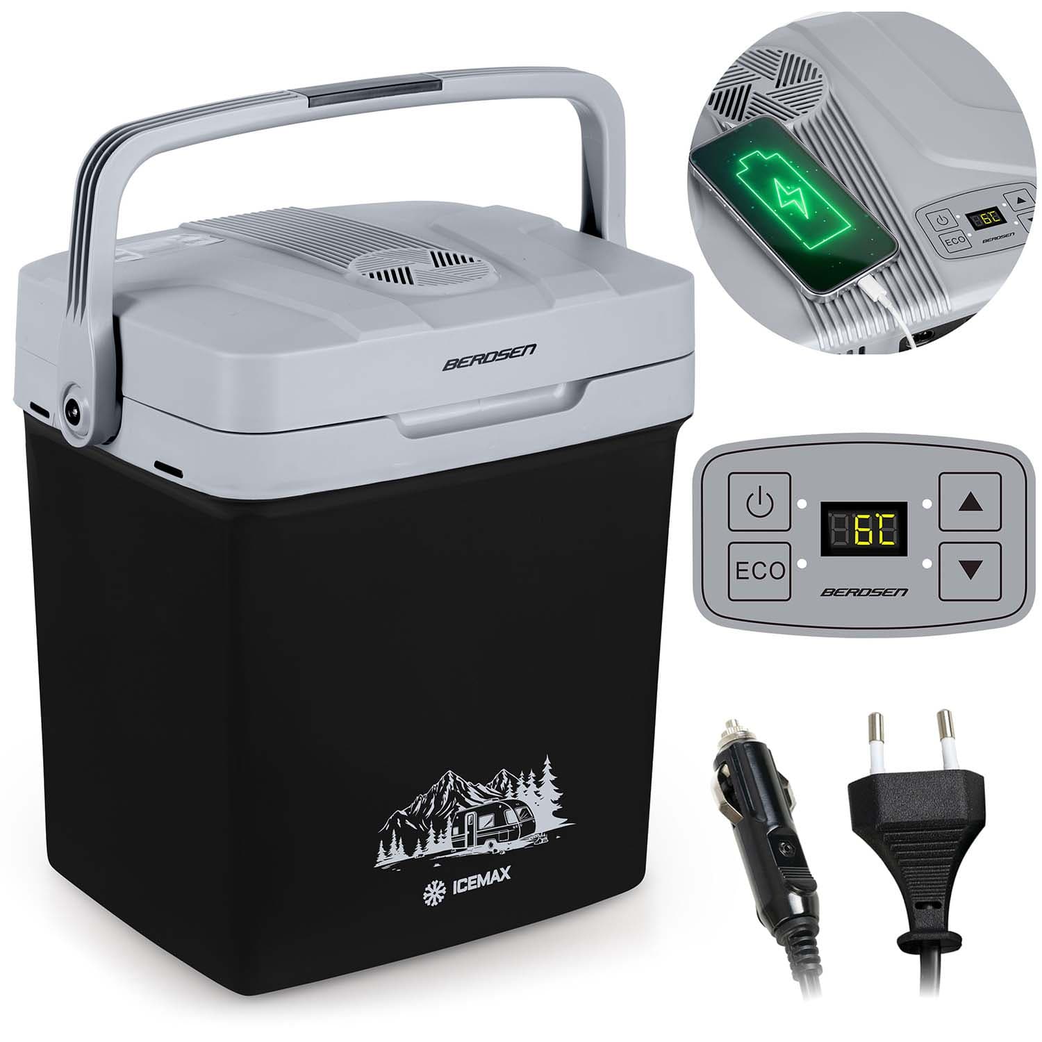 Berdsen Icemax 26 litran matkakylmälaukku ECO-tilassa - musta