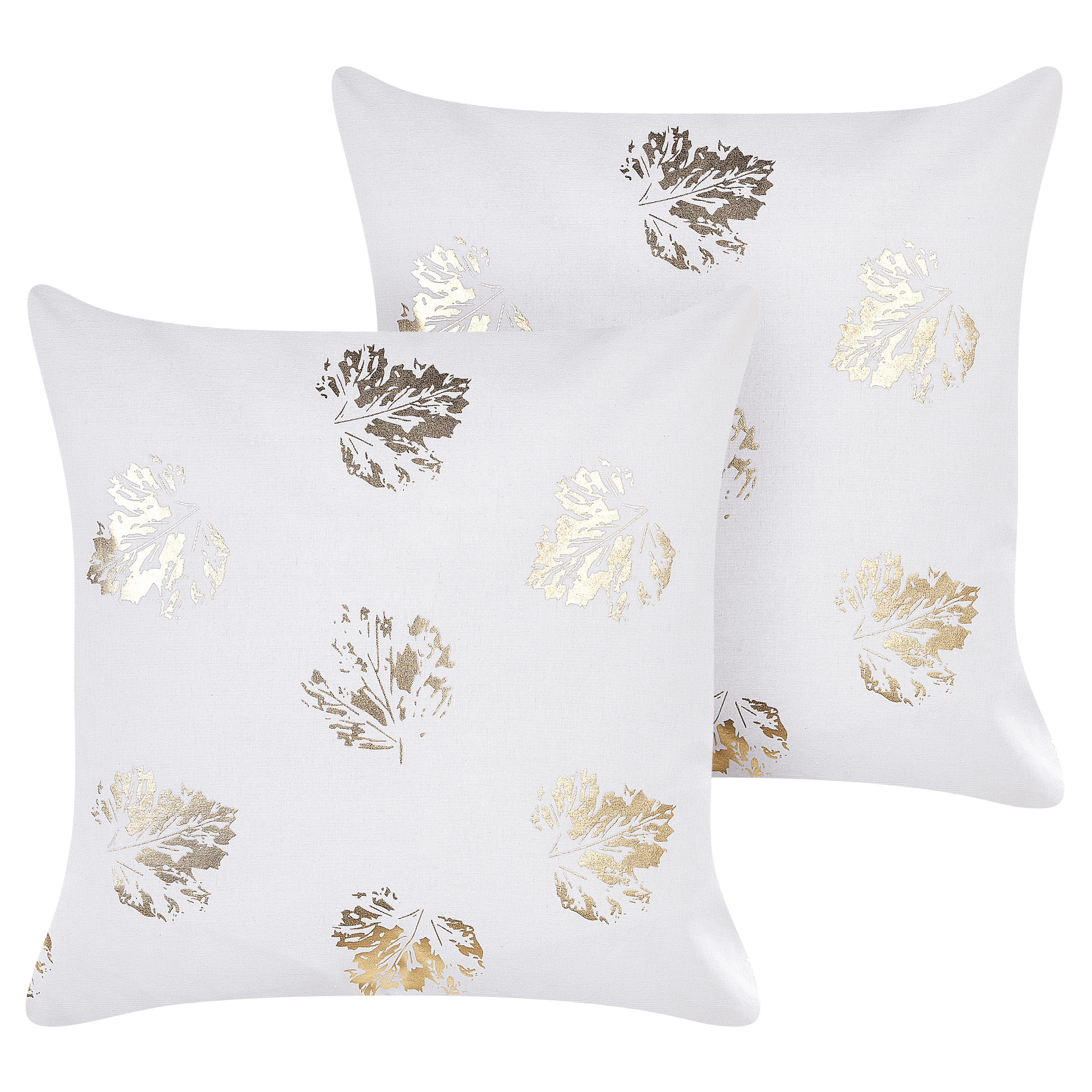 Koristetyynysetti 2 kpl GOLDENROD sametti 45 x 45 cm Valkoinen Kasvikuvio