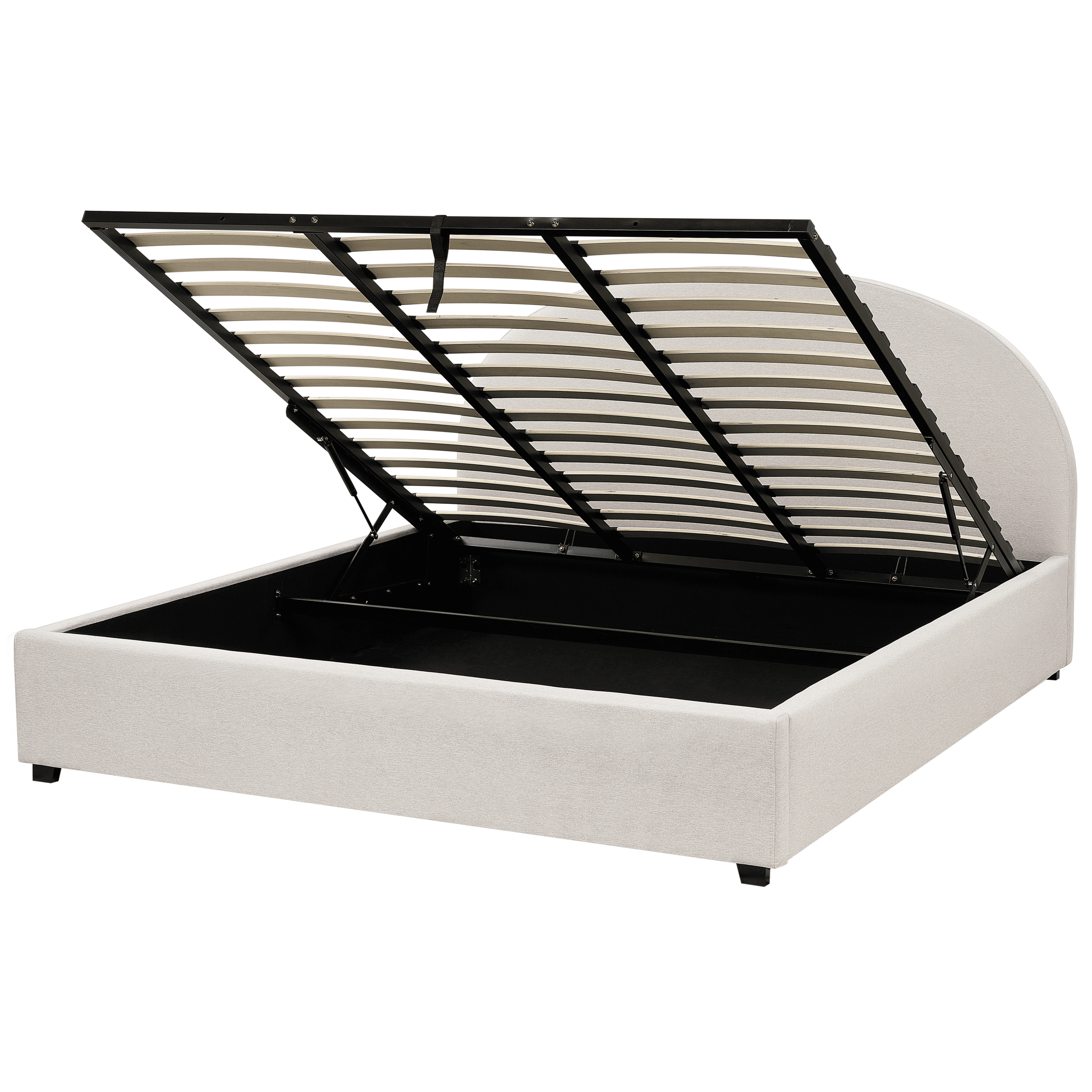 Sänky säilytystilalla kangas VAUCLUSE 180 x 200 cm Vaaleanbeige