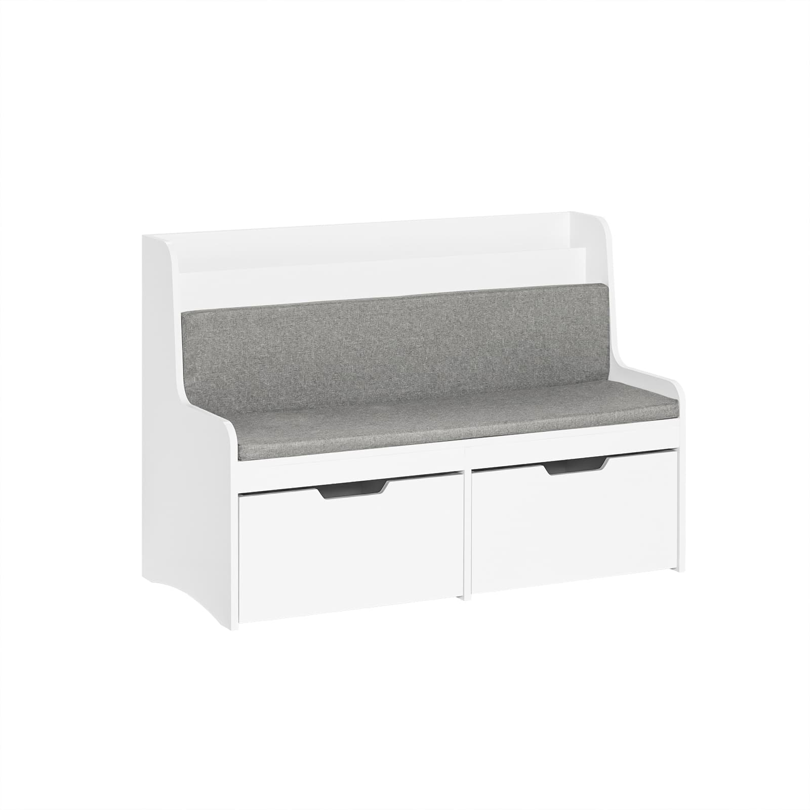 SoBuy lasten penkki kirjahyllyllä KMB66-W ekologinen valkoinen