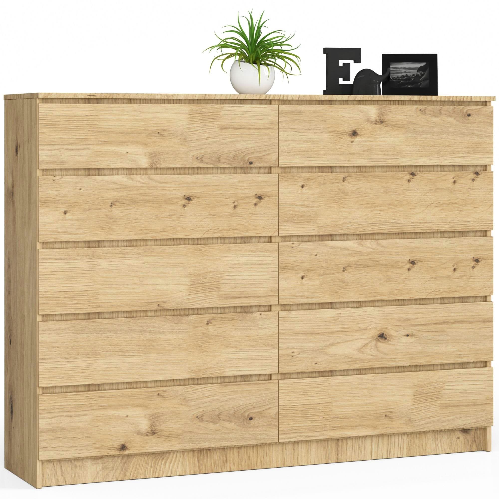 Akord Lipasto 10 laatikkoa Artisan-tammi 160x40x121