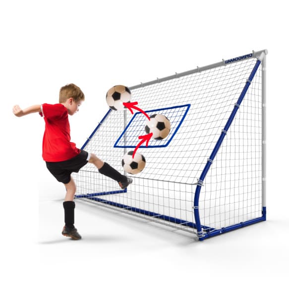 Open Goaaal® 3-in-1 jalkapallon palautusmaali – 4 x 6 ft, säädettävät kulmat laukaus- ja syöttöharjoitteluun, teräsrunko