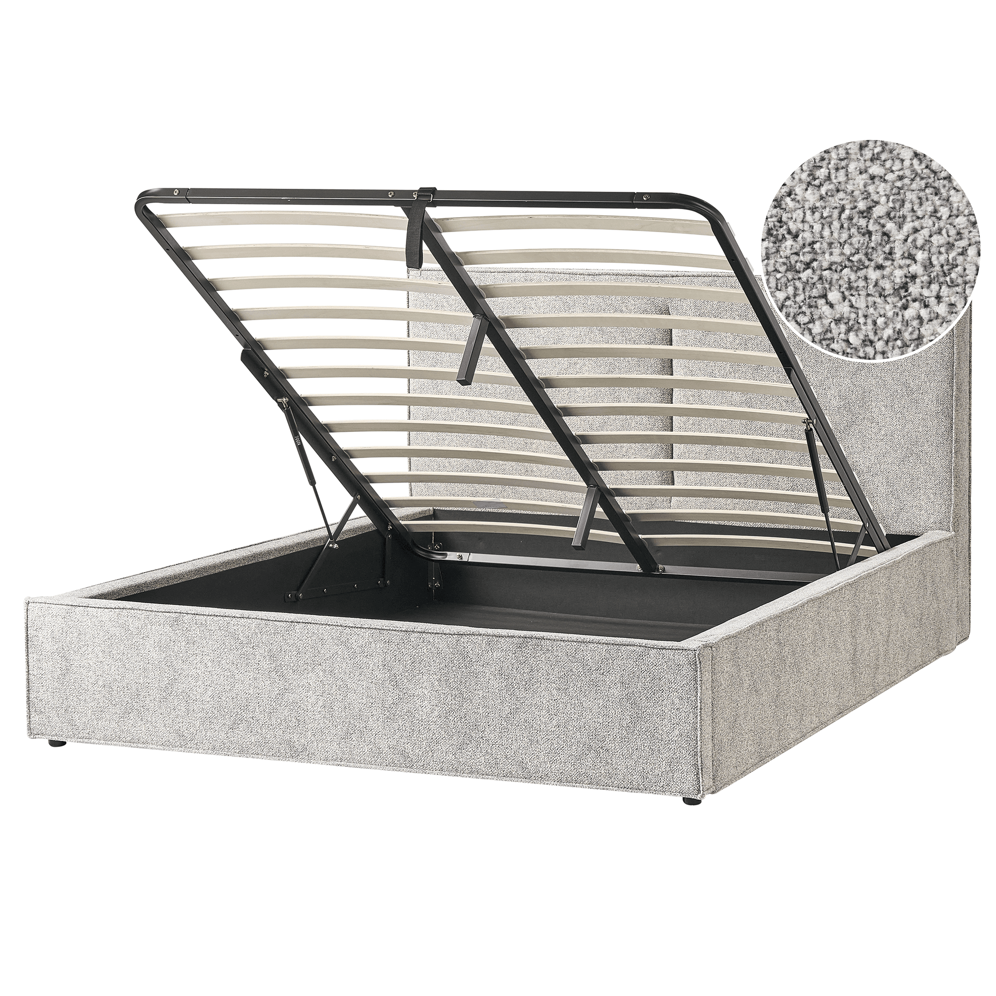 Sänky säilytystilalla veluurikangas MOISSAC 160 x 200 cm Harmaa/beige