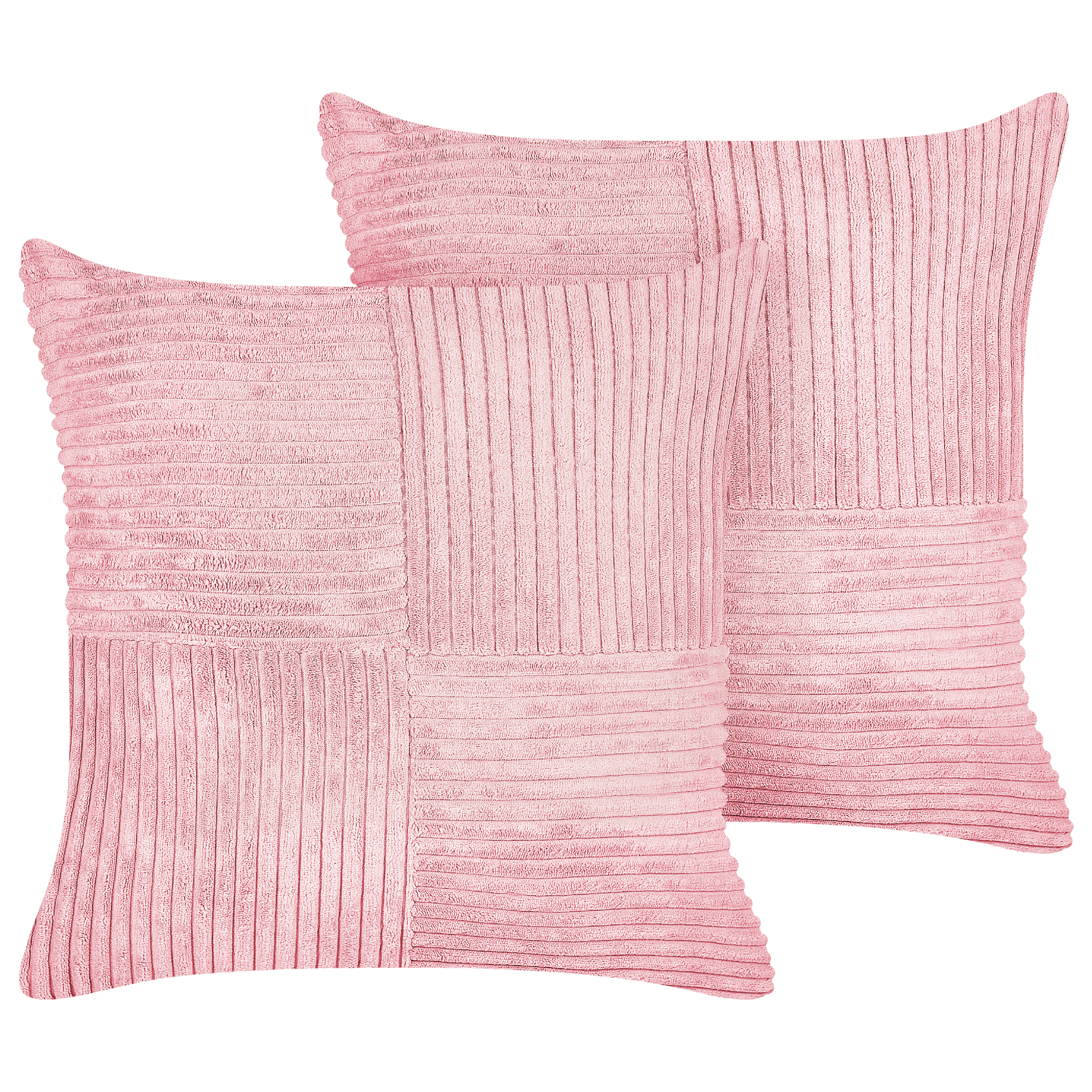 Koristetyynysetti 2 kpl MILLET vakosametti 43 x 43 cm Vaaleanpunainen Geometrinen kuvio