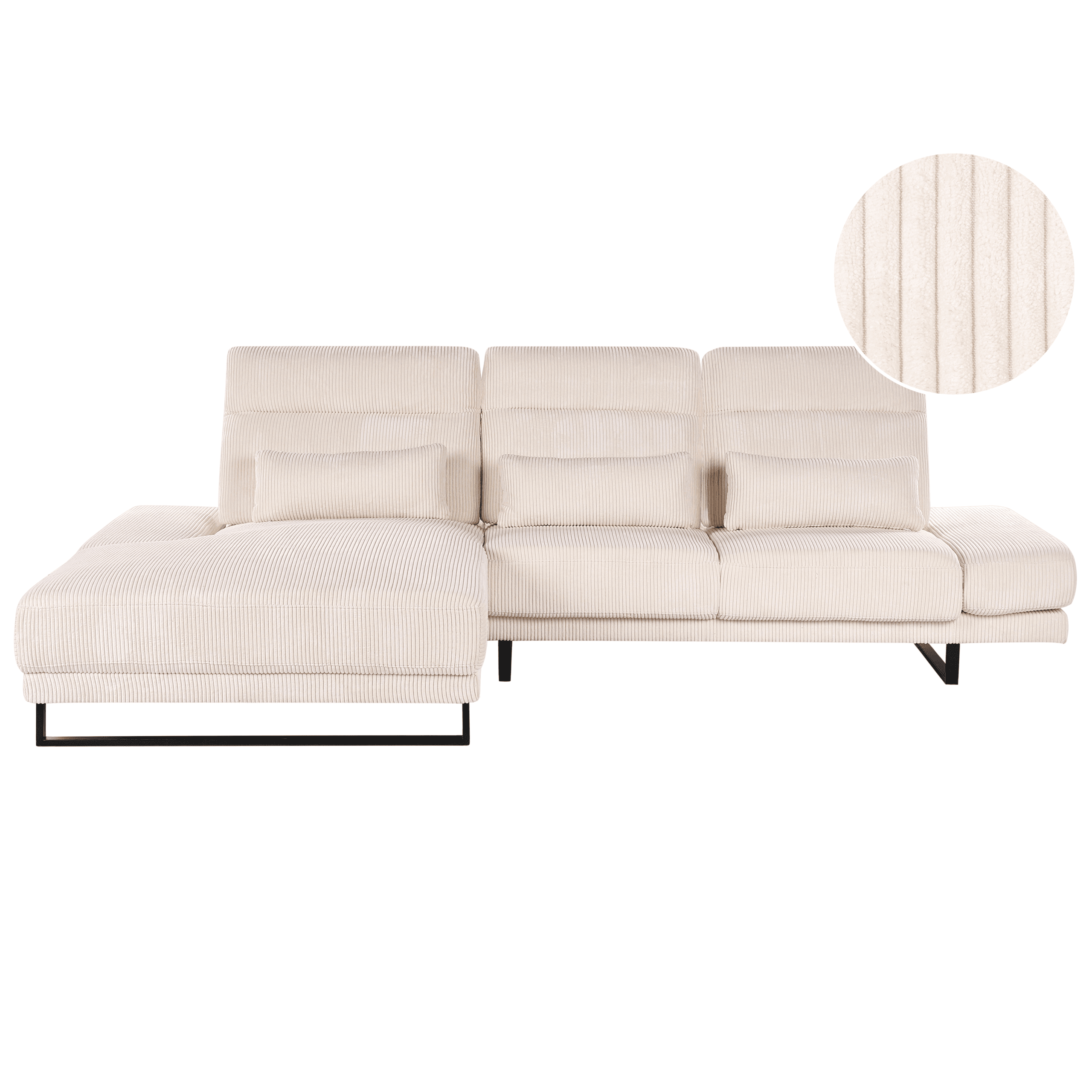 Kulmasohva IKAST vakosametti Beige 4-istuttava Oikea