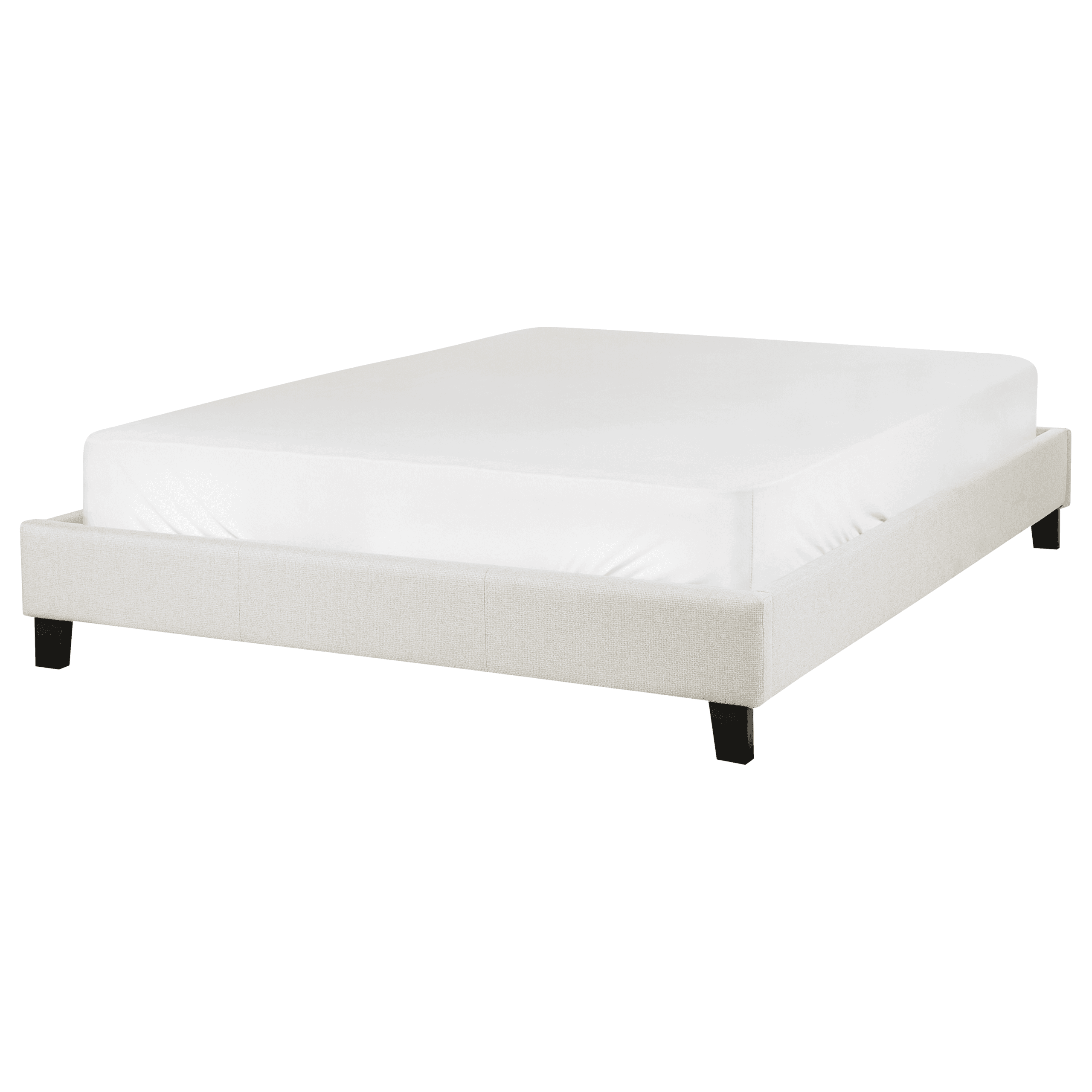 Sänky ilman sängynpäätyä kangas ROANNE 140 x 200 cm Vaaleanbeige