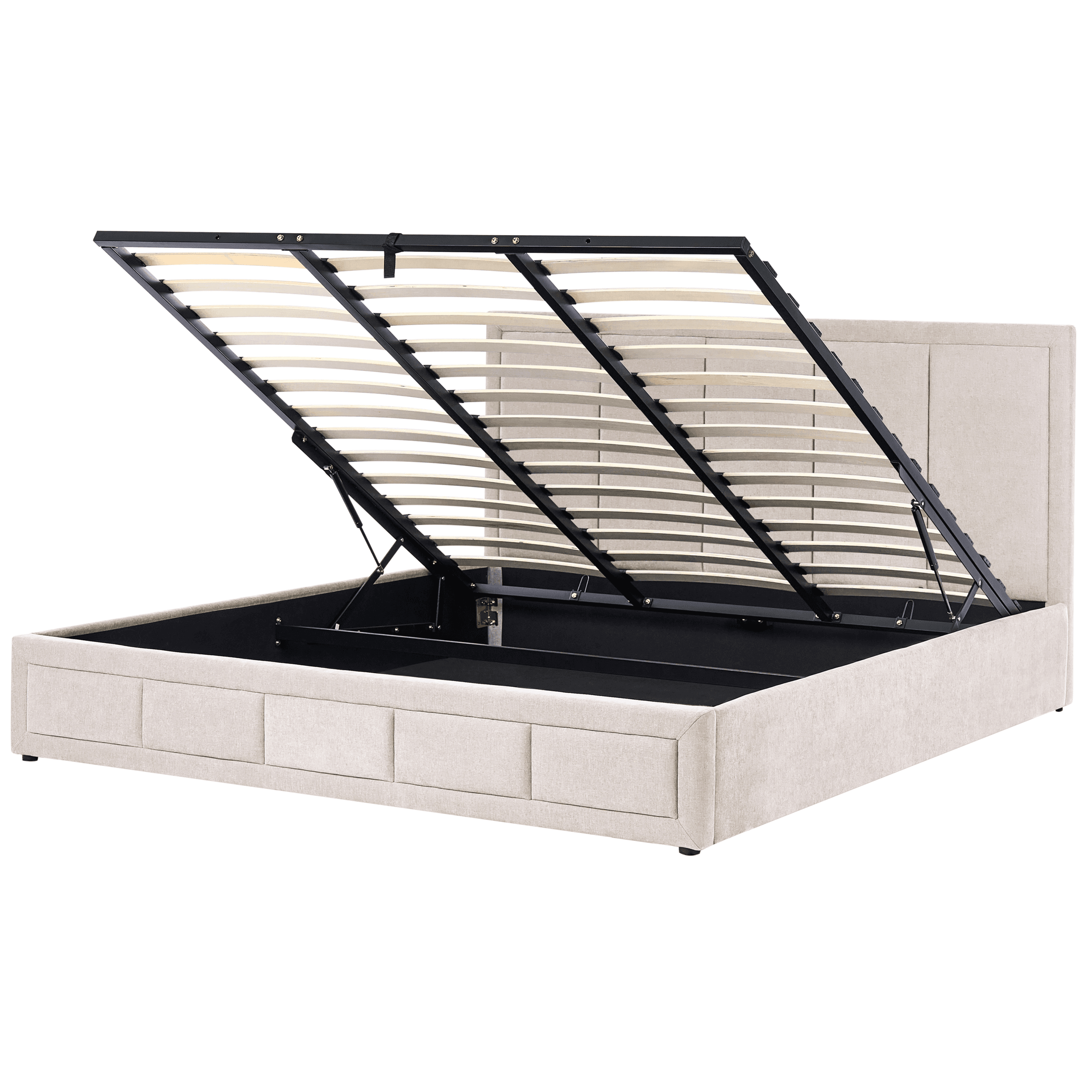 Sänky säilytystilalla kangas QUIBERON 180 x 200 cm Beige