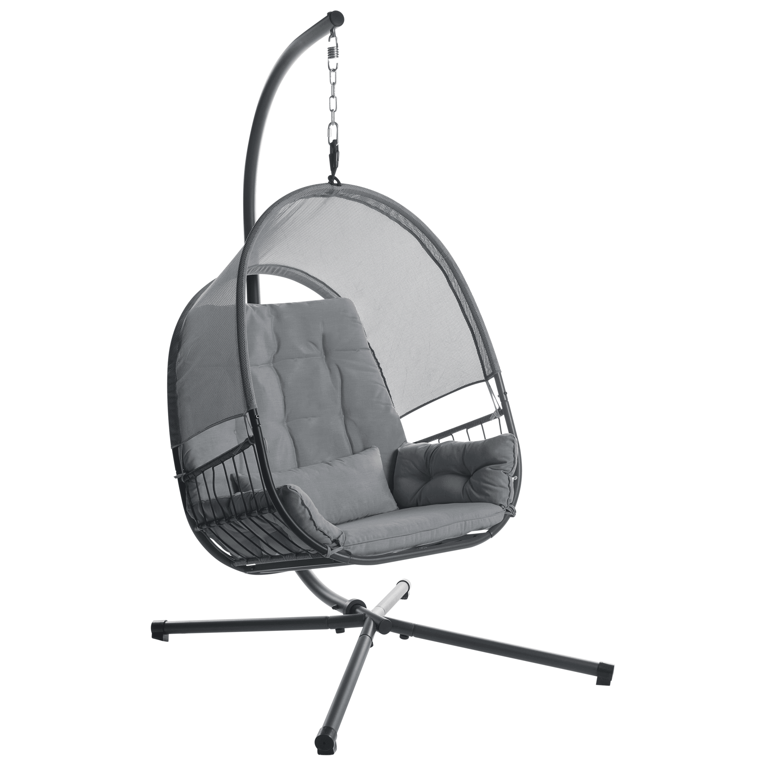 Riipputuoli jalustalla ALVIANO kangas Tummanharmaa