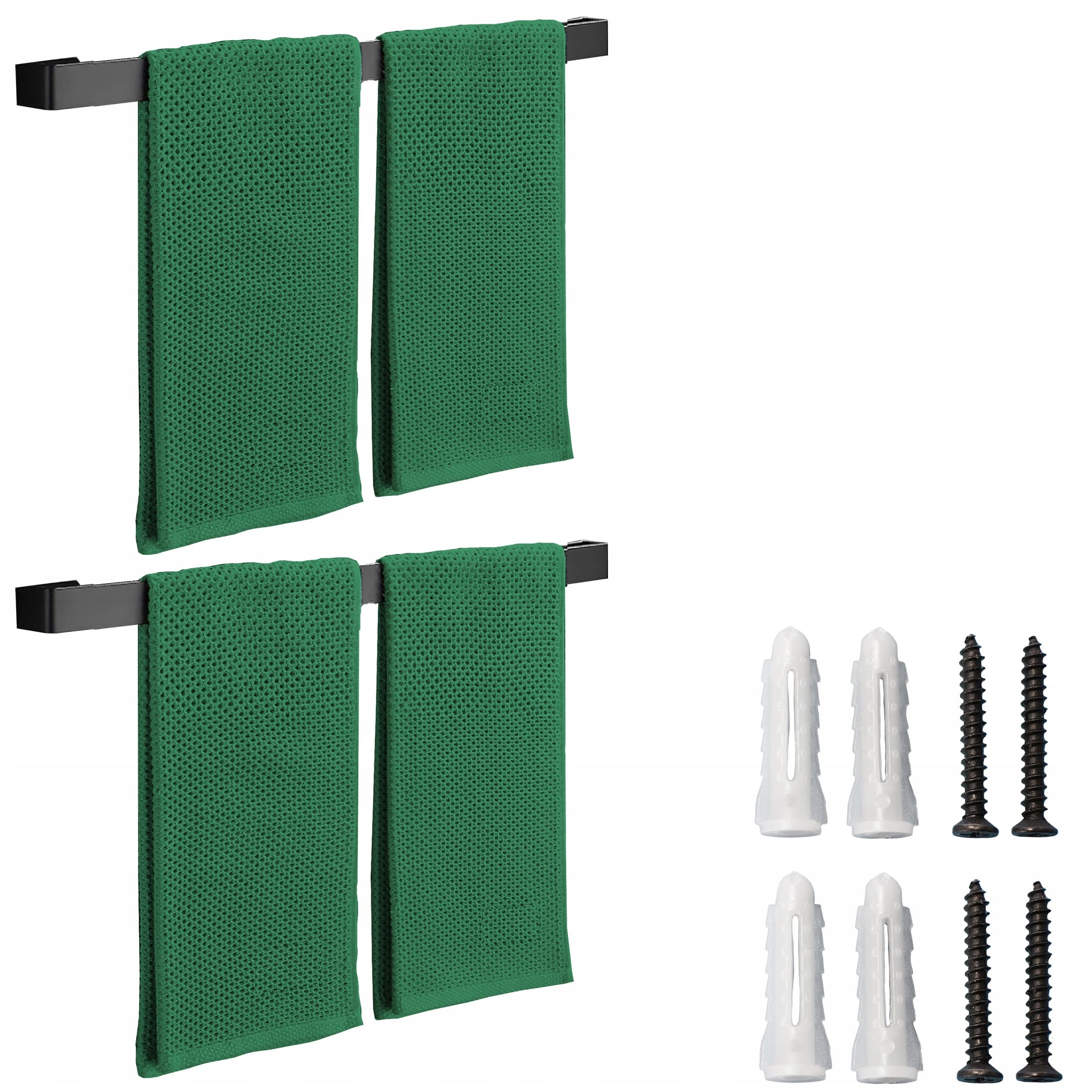 2x KYLPYHUONE SEINÄÄN KIINNITETTÄVÄ KYLPYHUONE Pyyheteline LOFT musta 50cm