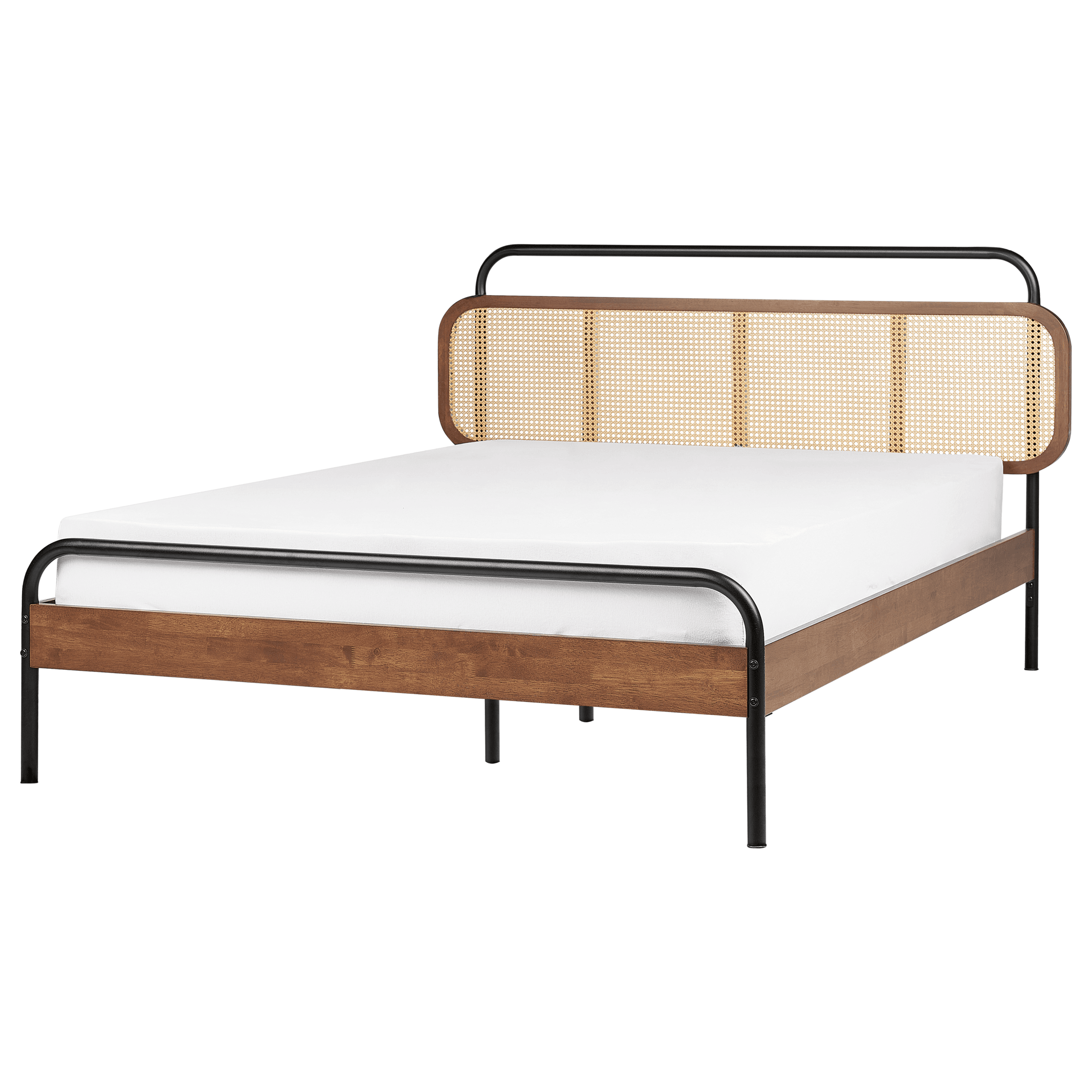 Sänky rottinki BOUSSICOURT 140 x 200 cm Tummanruskea