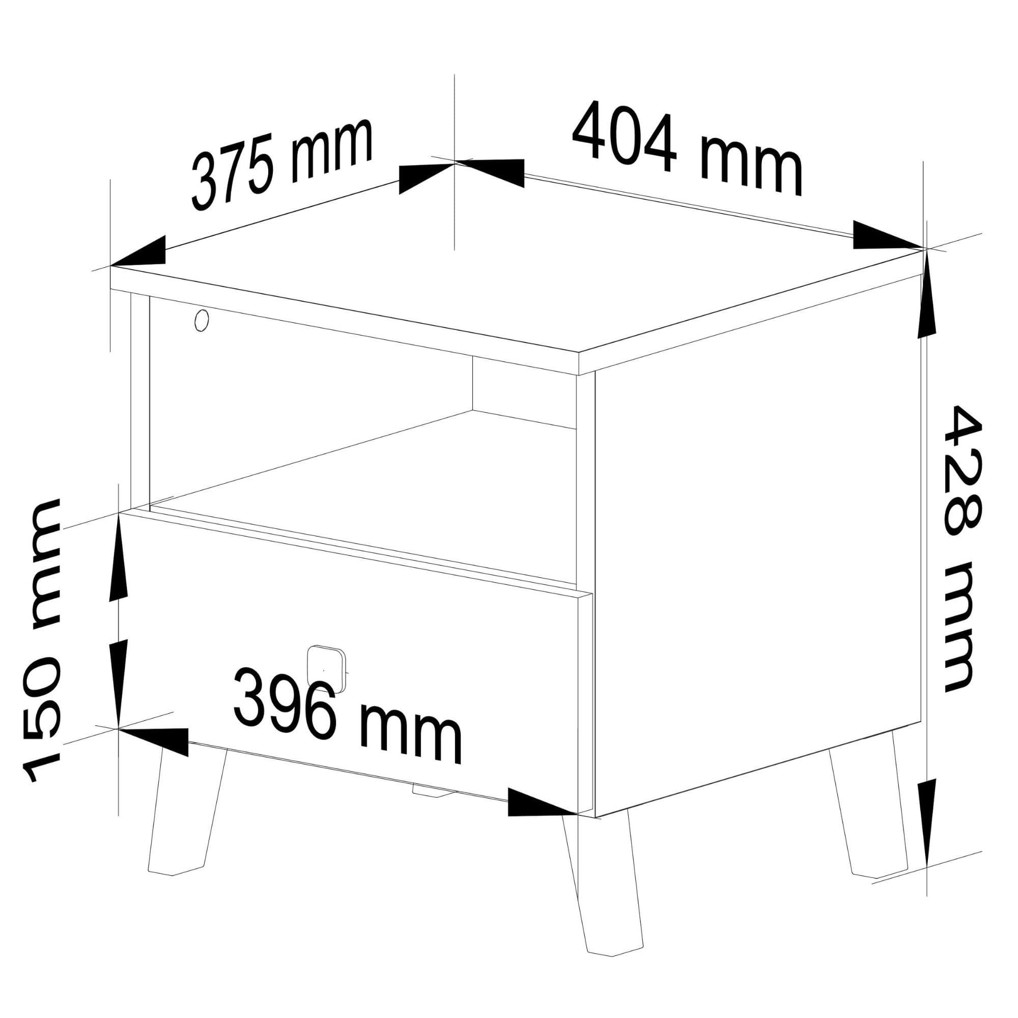 Akord Lipasto Mobi Valkoinen/Musta 40x37x43