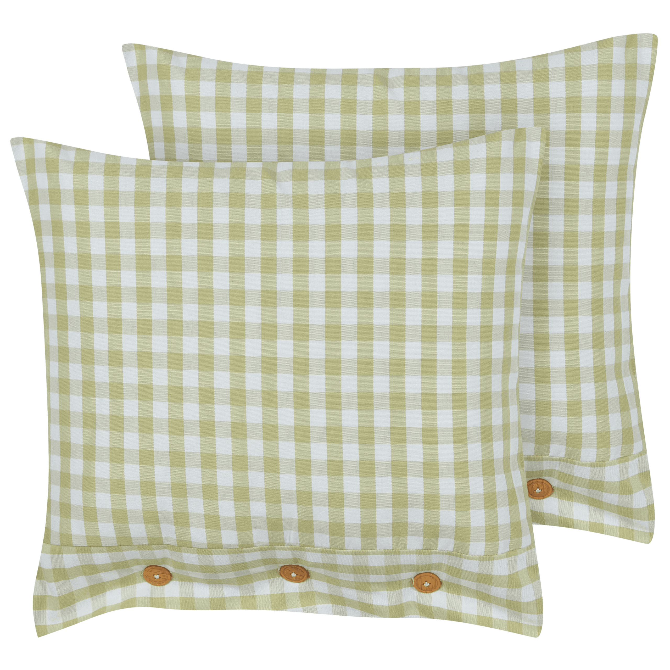 Koristetyynysetti 2 kpl TALYA 45 x 45 cm Oliivinvihreä Ruutukuvio