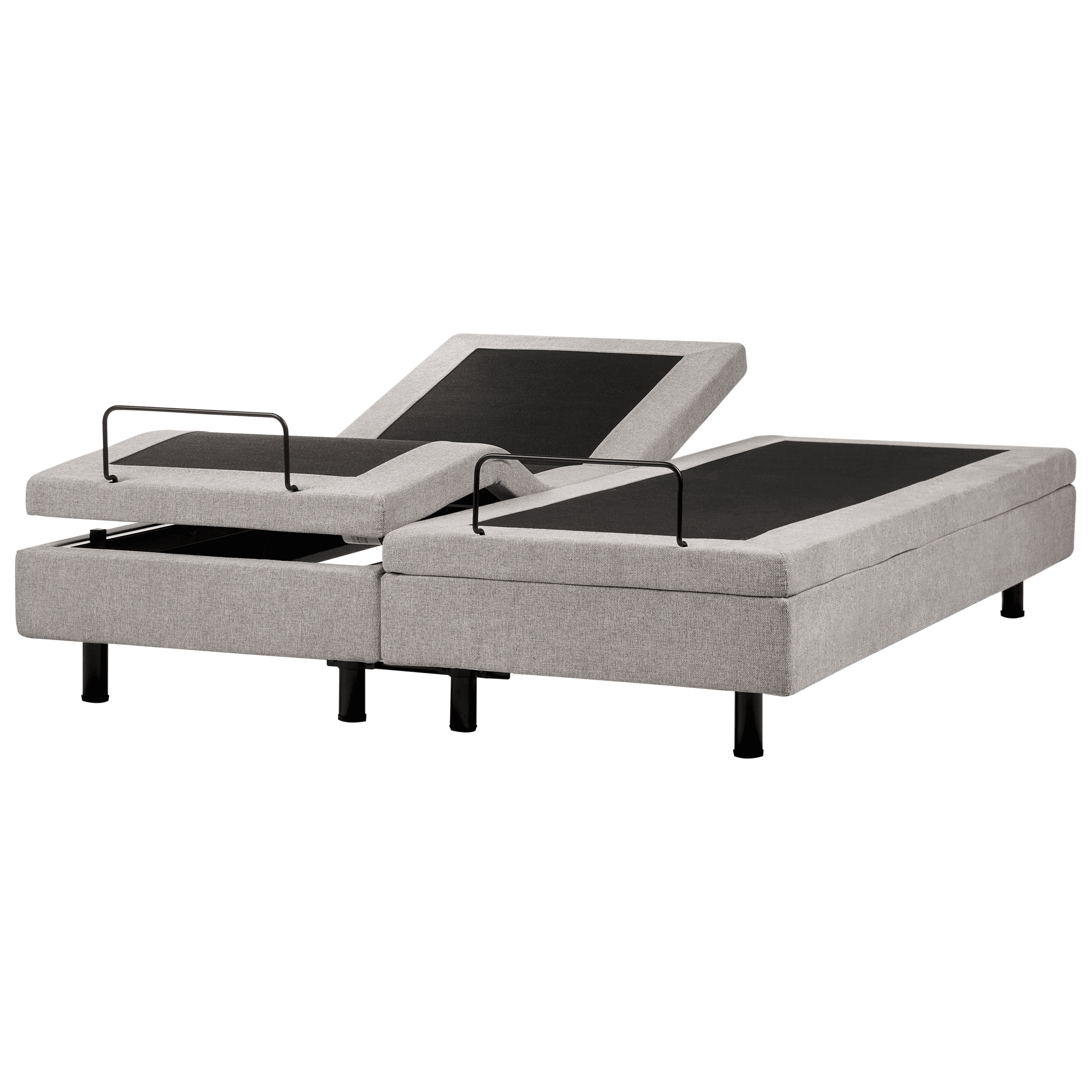 Säädettävä sänky ilman sängynpäätyä kangas DUKE II 160 x 200 cm Vaaleanharmaa