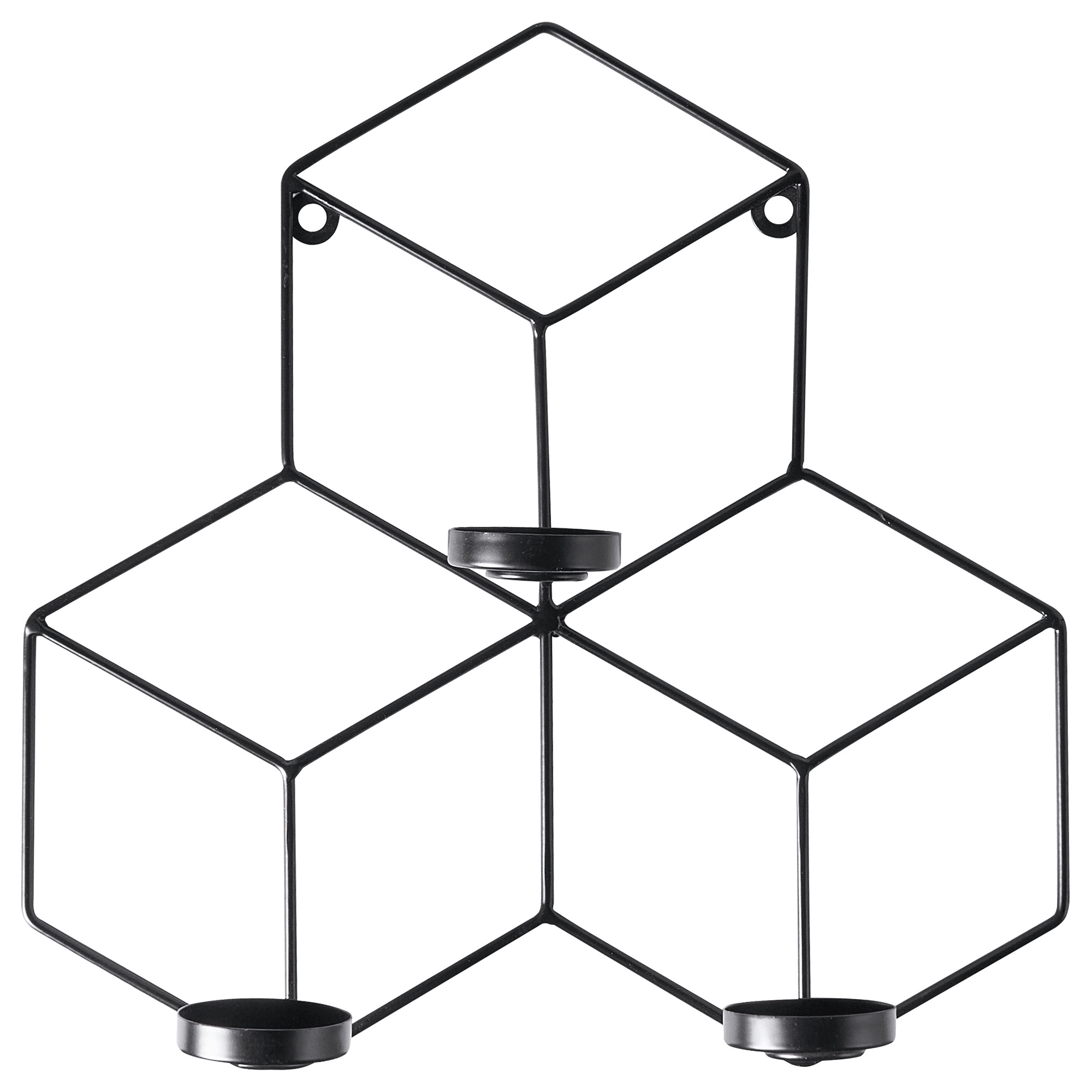 Seinäkynttelikkö TAROUCA metalli 31 cm Musta