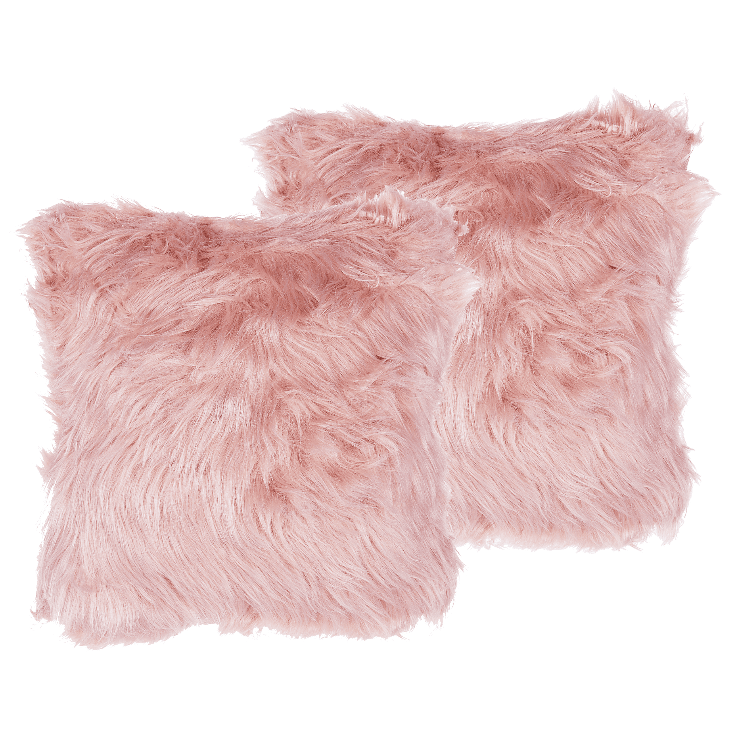 Koristetyynysetti 2 kpl LUBHA keinoturkis 42 x 42 cm Vaaleanpunainen Hillitty