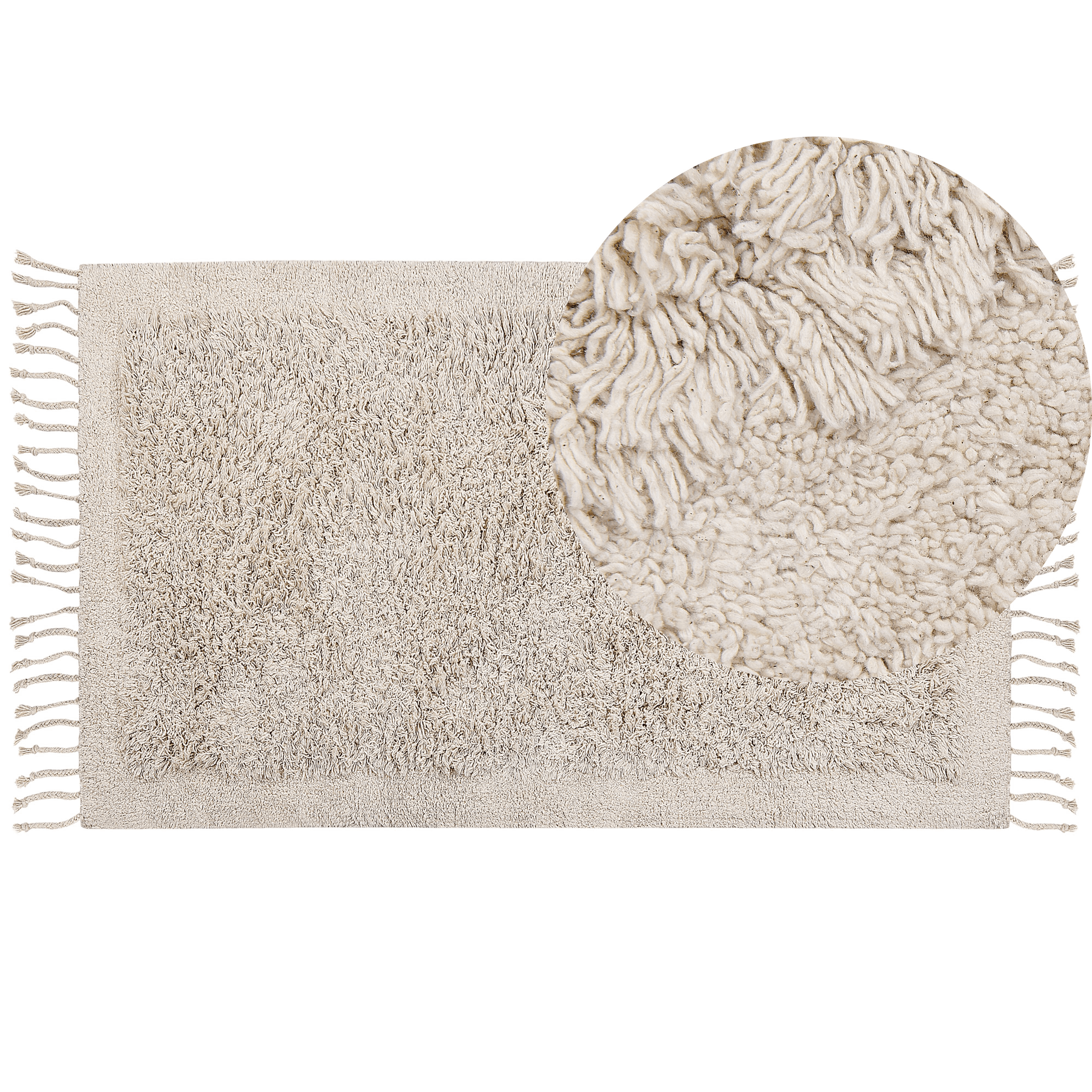 Matto BITLIS Vaaleanbeige 80 x 150 cm puuvilla