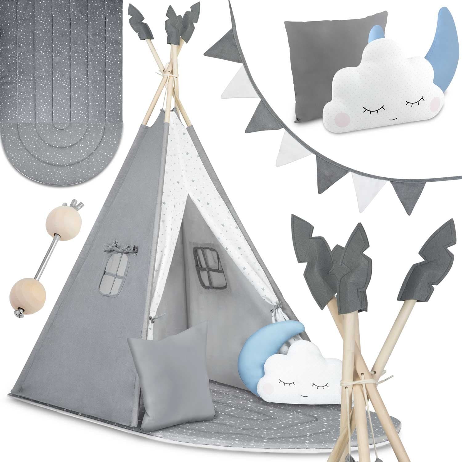 Nukido NK-406 lasten teepee-teltta - harmaa