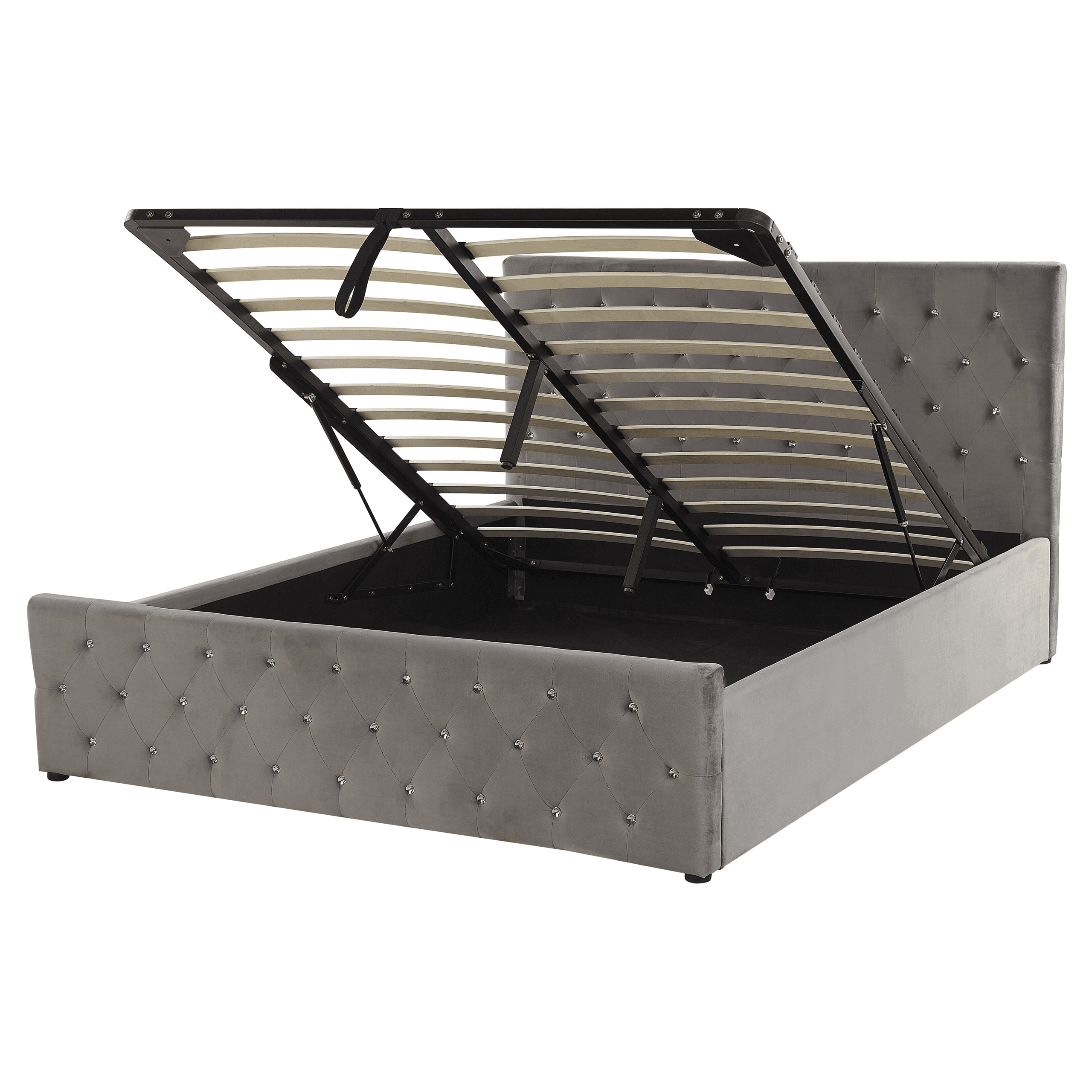 Sänky säilytystilalla sametti AMIENS 160 x 200 cm Harmaa