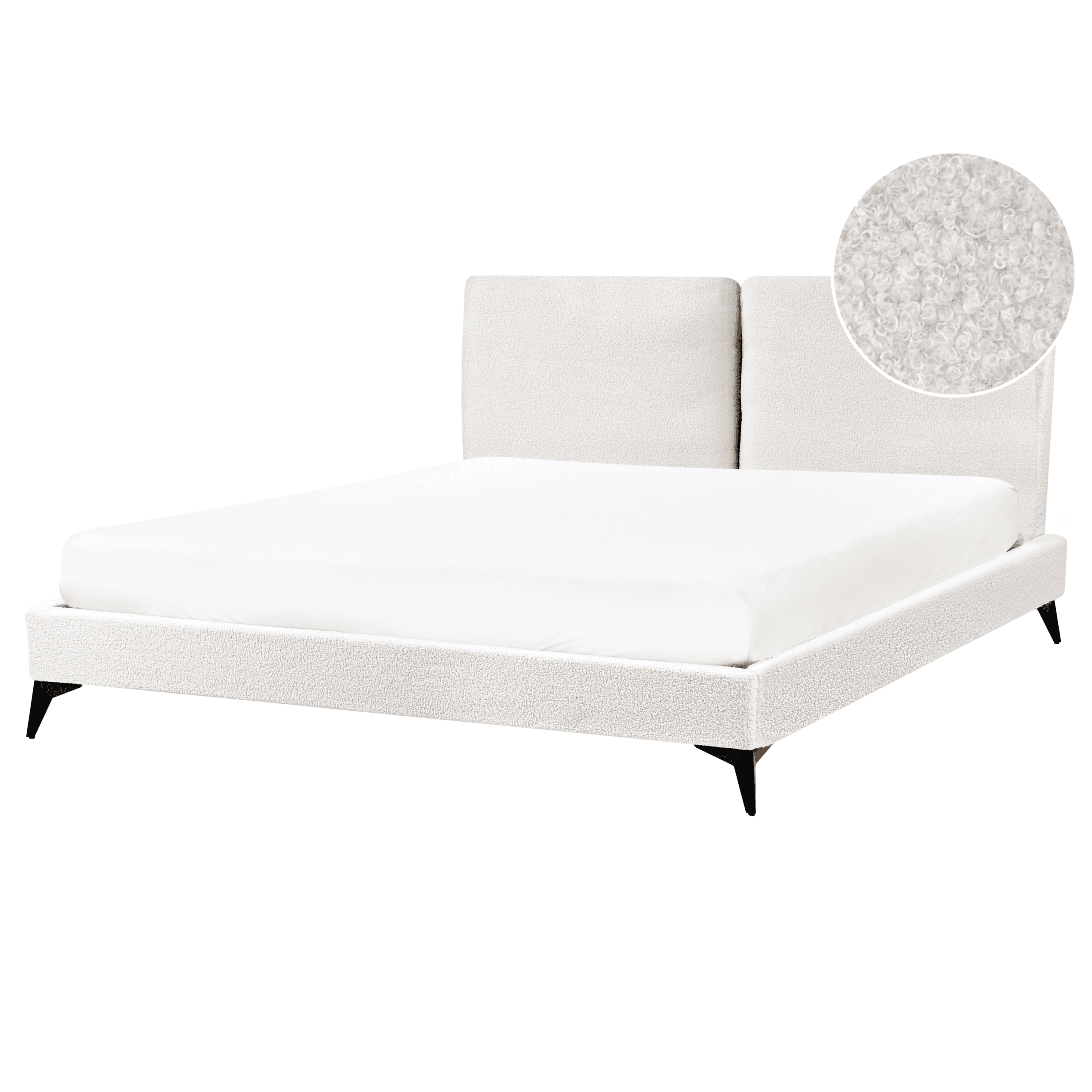 Sänky buklee MELLE 160 x 200 cm Luonnonvalkoinen