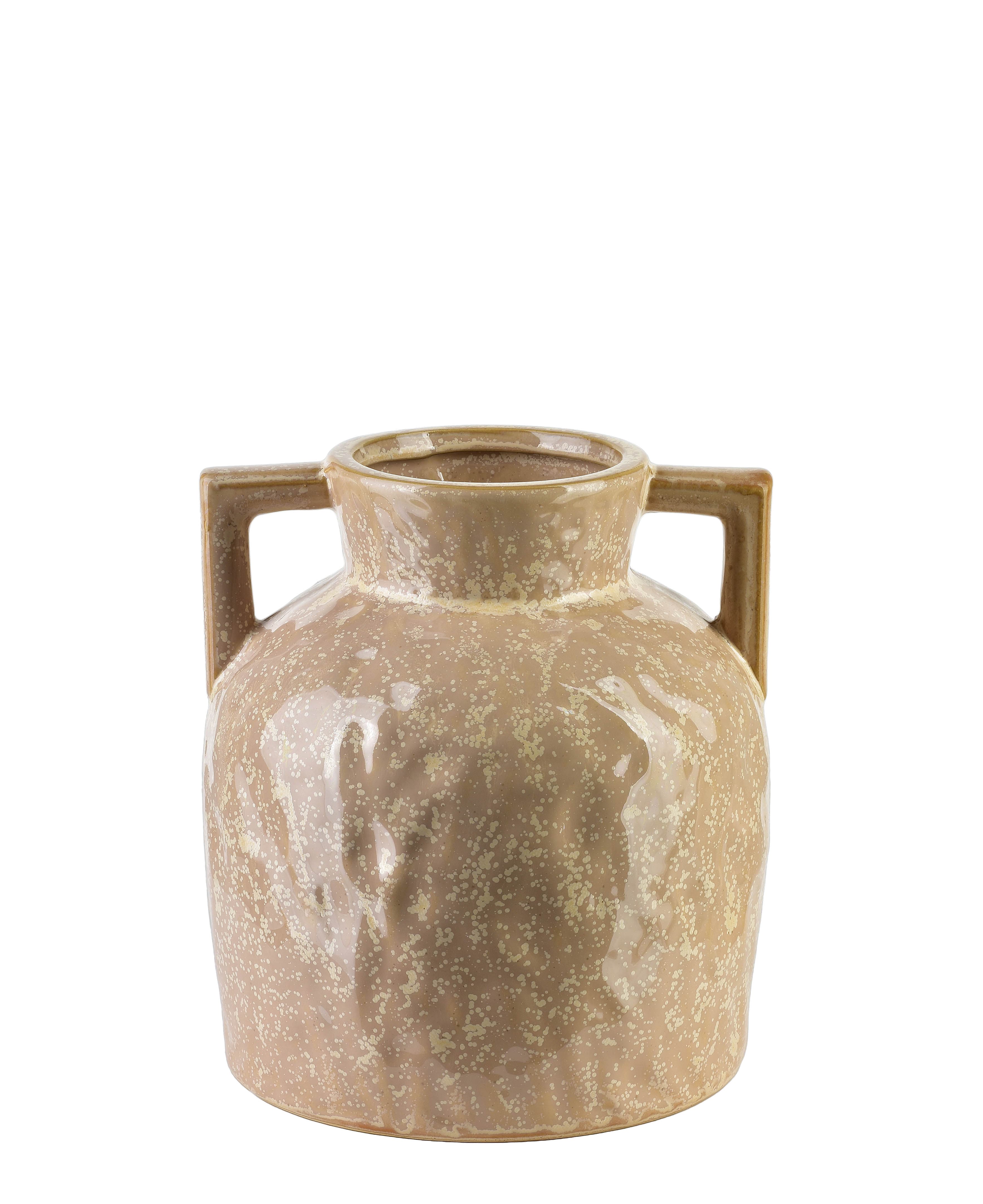 MONDEX keramiikkamaljakko, vaalea, kahvoilla, 8 x 18 x 20,5 cm