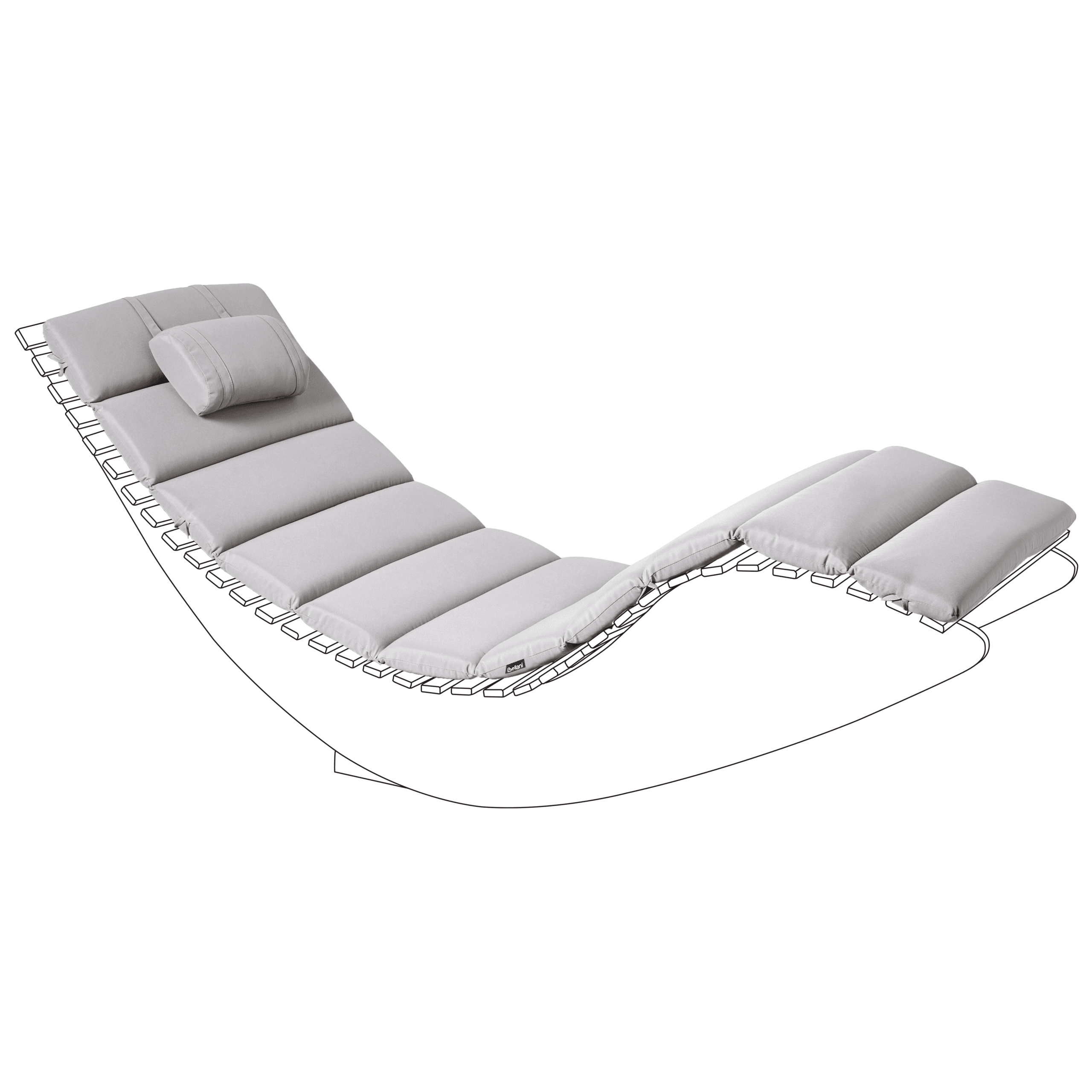 Aurinkotuolin pehmuste BRESCIA PREMIUM 180 x 60 cm Vaaleanharmaa