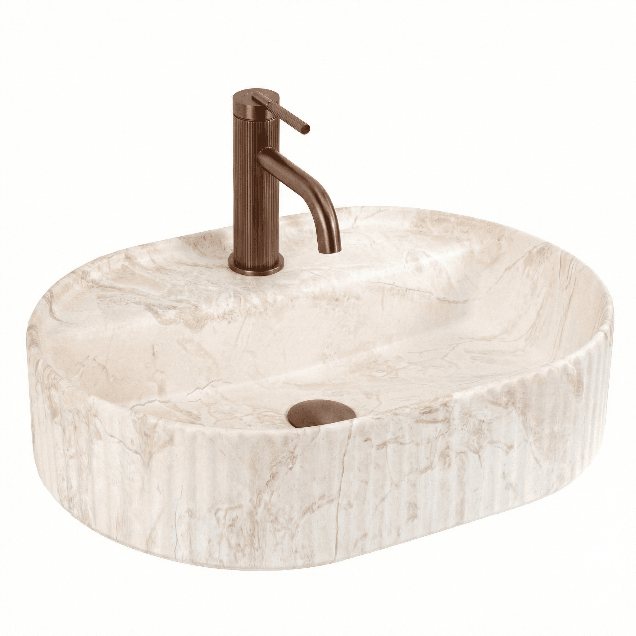 REA Tasolle Asennettava Pesuallas Marcela 50 Saturn Beige, 50X36X13, 5Cm